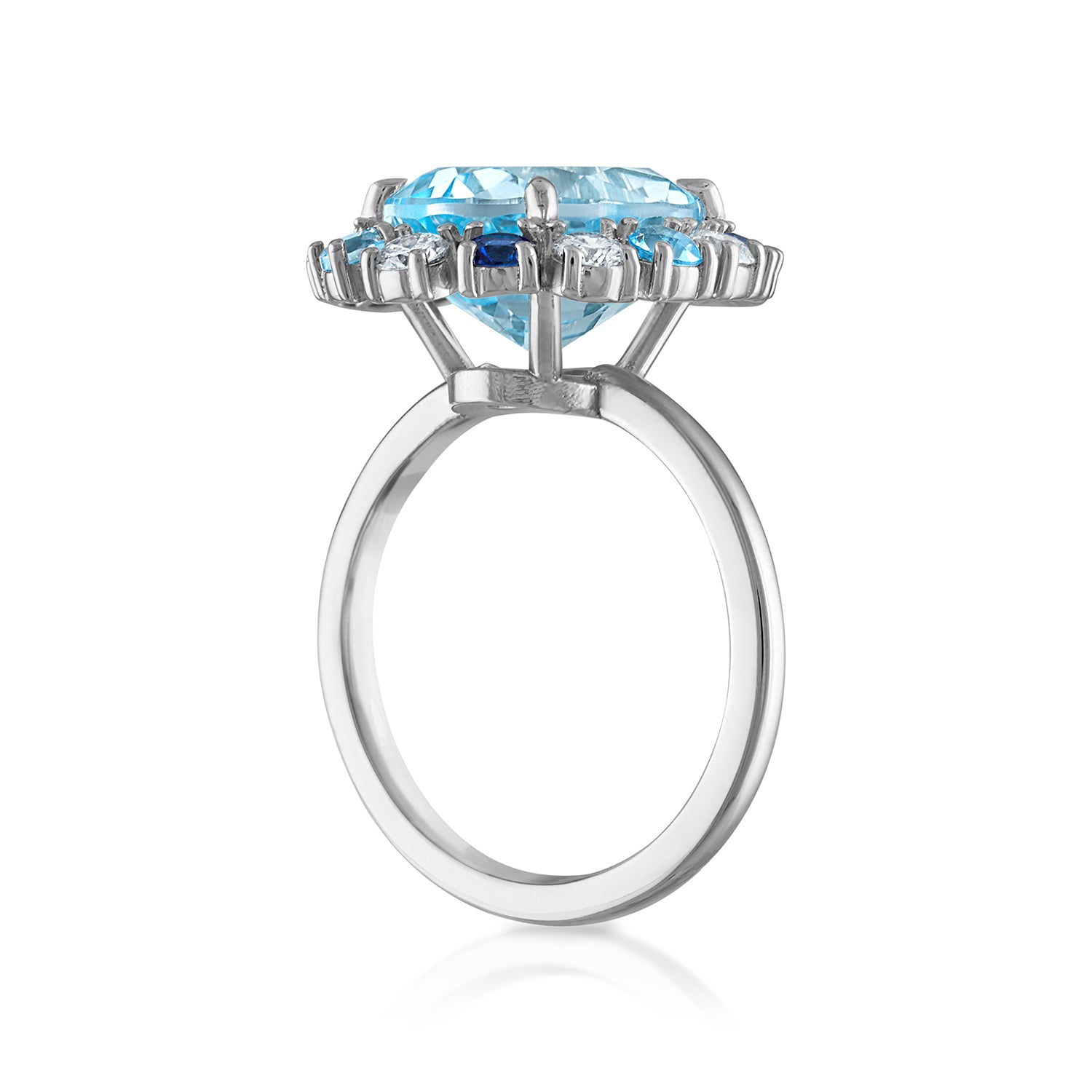 Blue Topaz Sunburst Ring