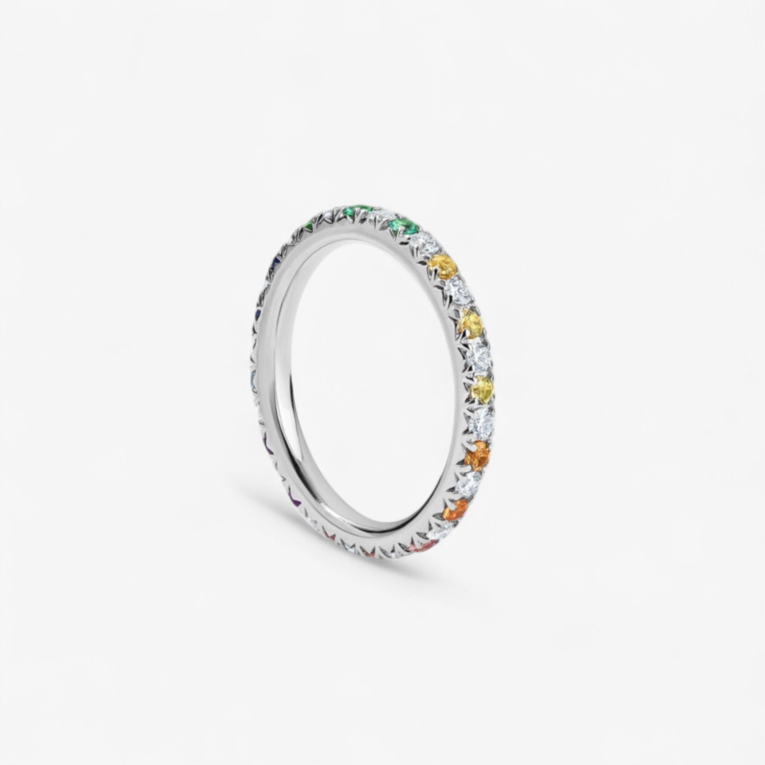Grace Rainbow Sapphire and Diamond Stack Band