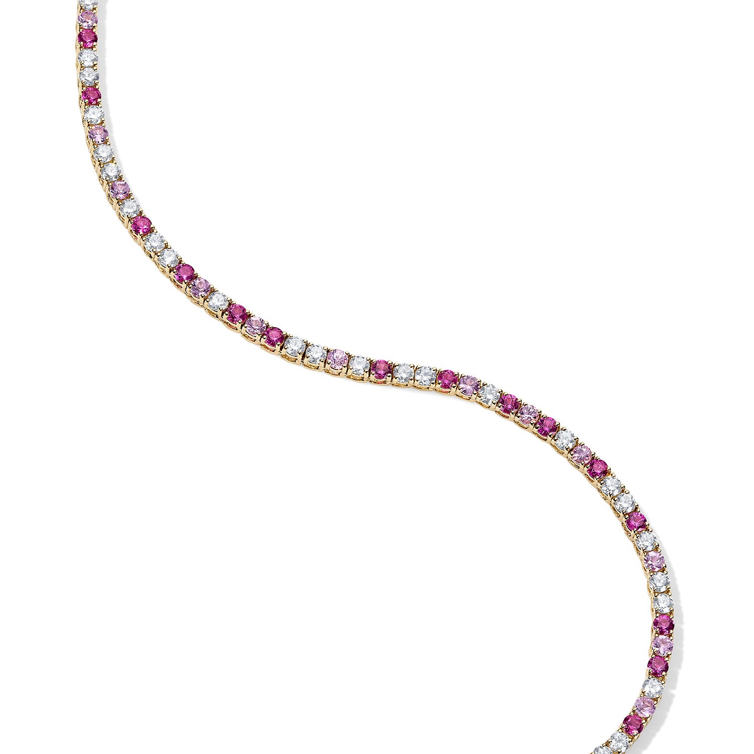 Grace Pink Sapphire and Diamond Tennis Necklace