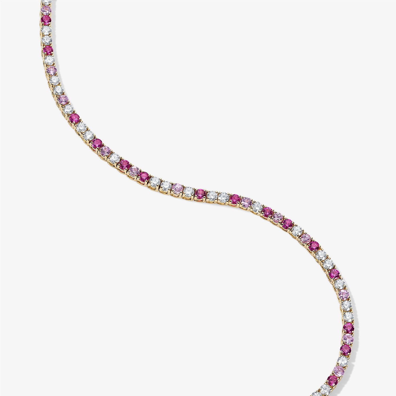 Grace Pink Sapphire and Diamond Tennis Necklace
