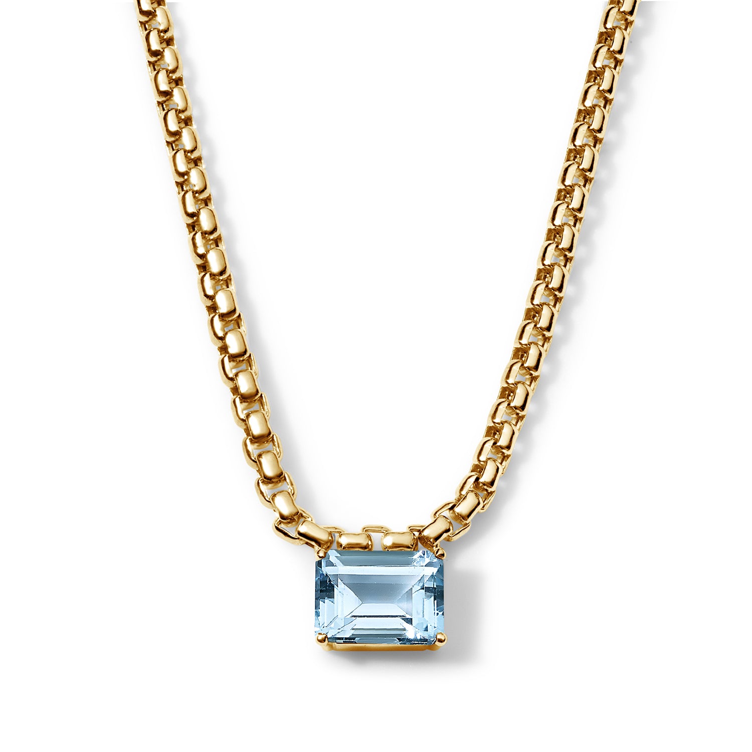 Gemstone Box Chain Necklace