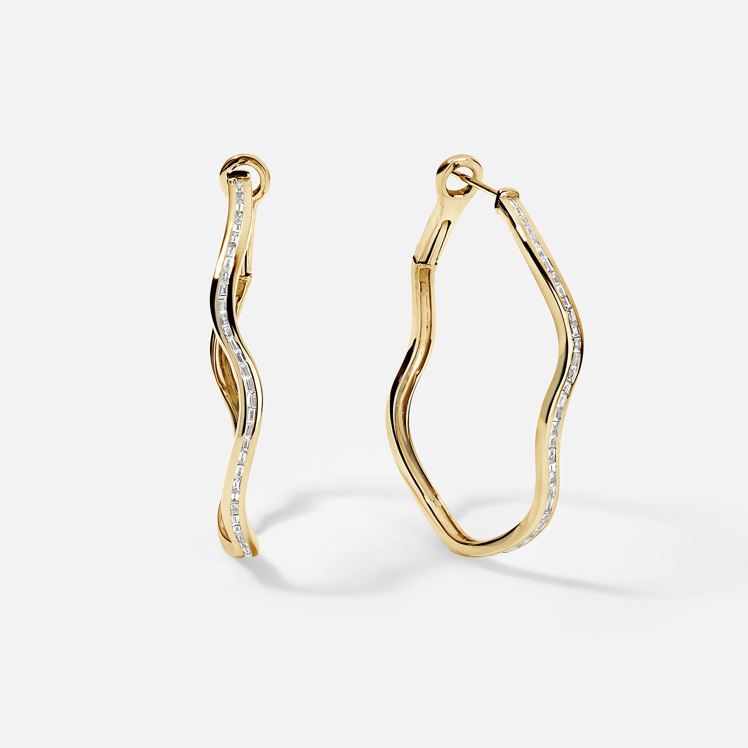 Capri Small Oval Baguette Hoops