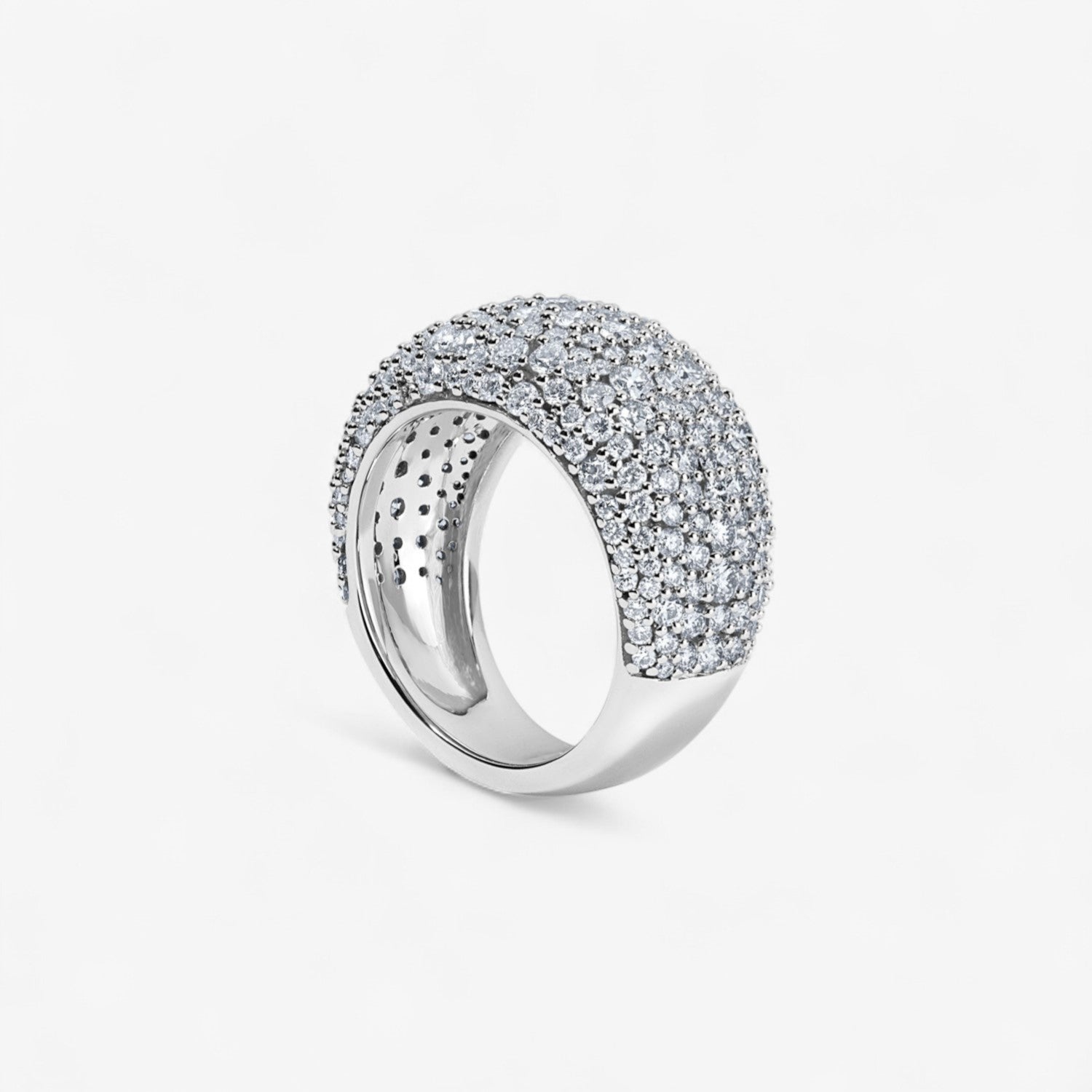 Madison Diamond Dome Cigar Ring White Gold Size 6