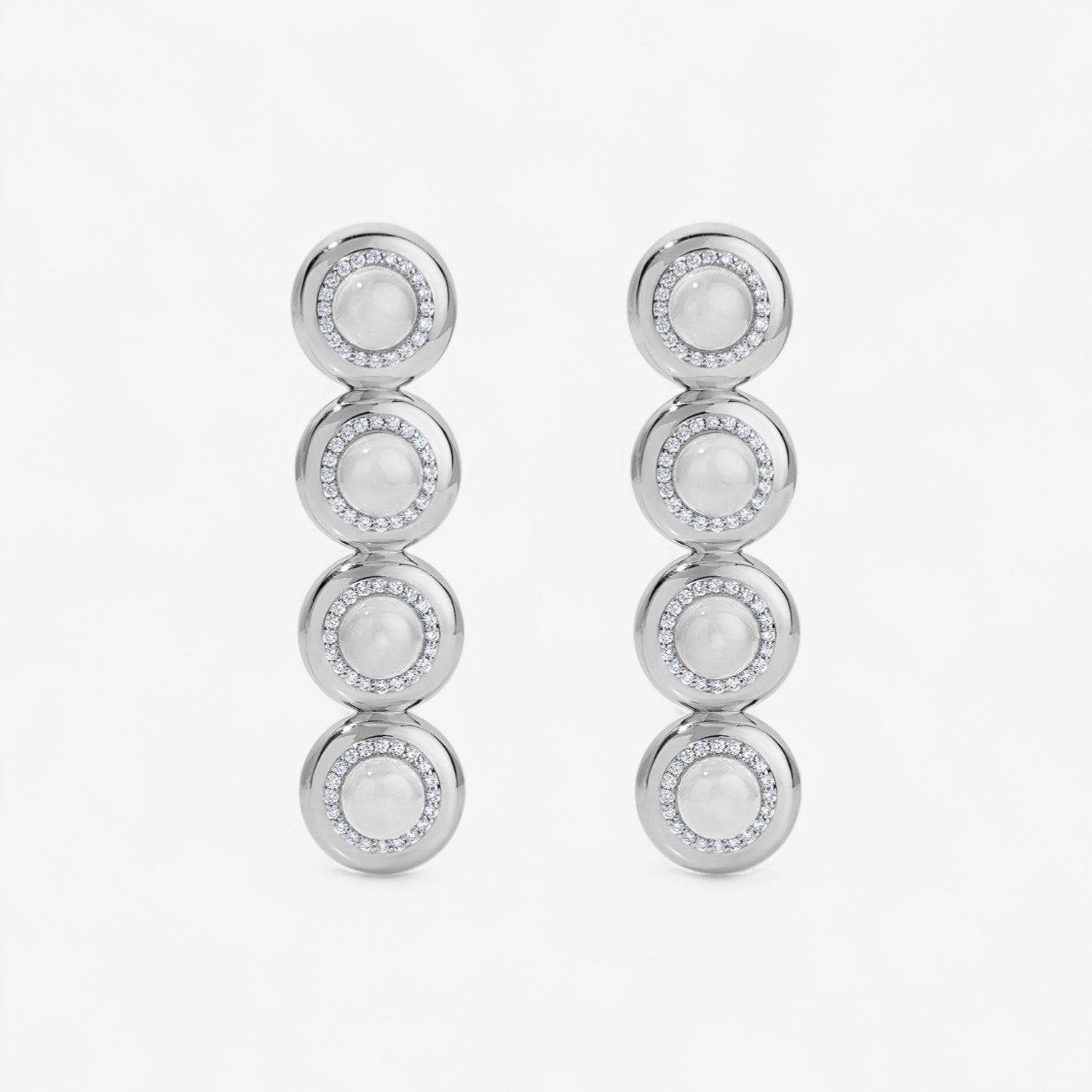 Moonstone Candy Button Drop Earrings
