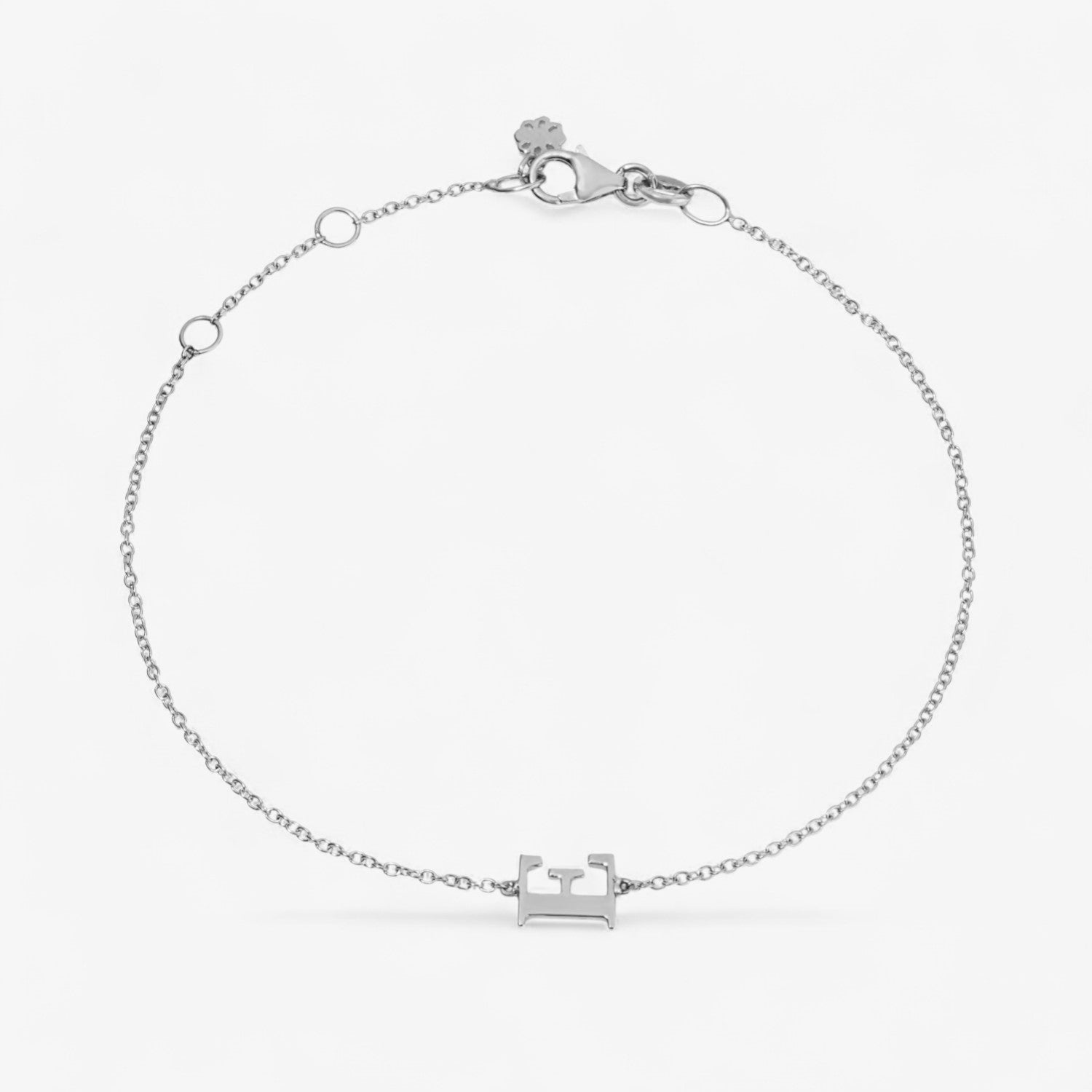 Sterling Silver Small Initial Bracelet