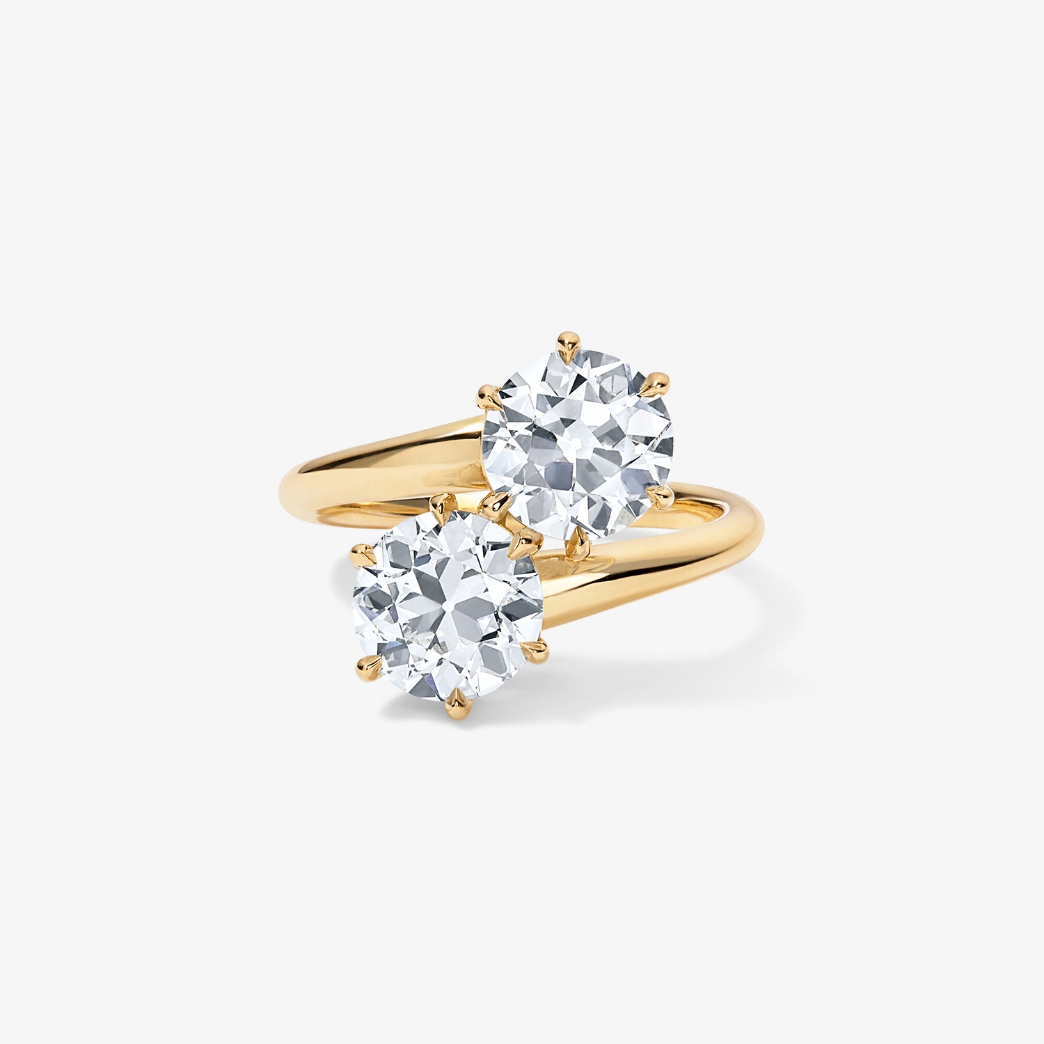 Old Euro Diamond Bypass Ring