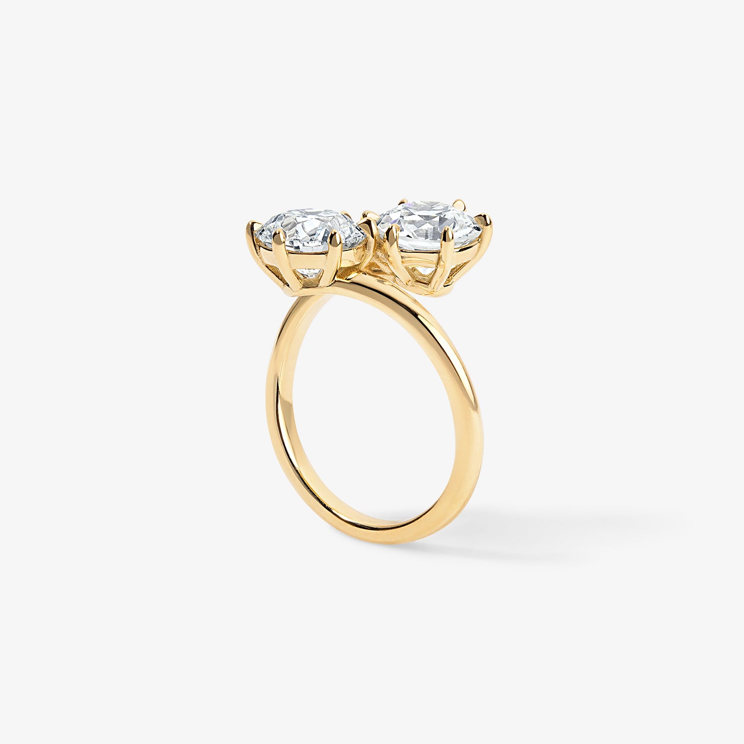 Old Euro Diamond Bypass Ring