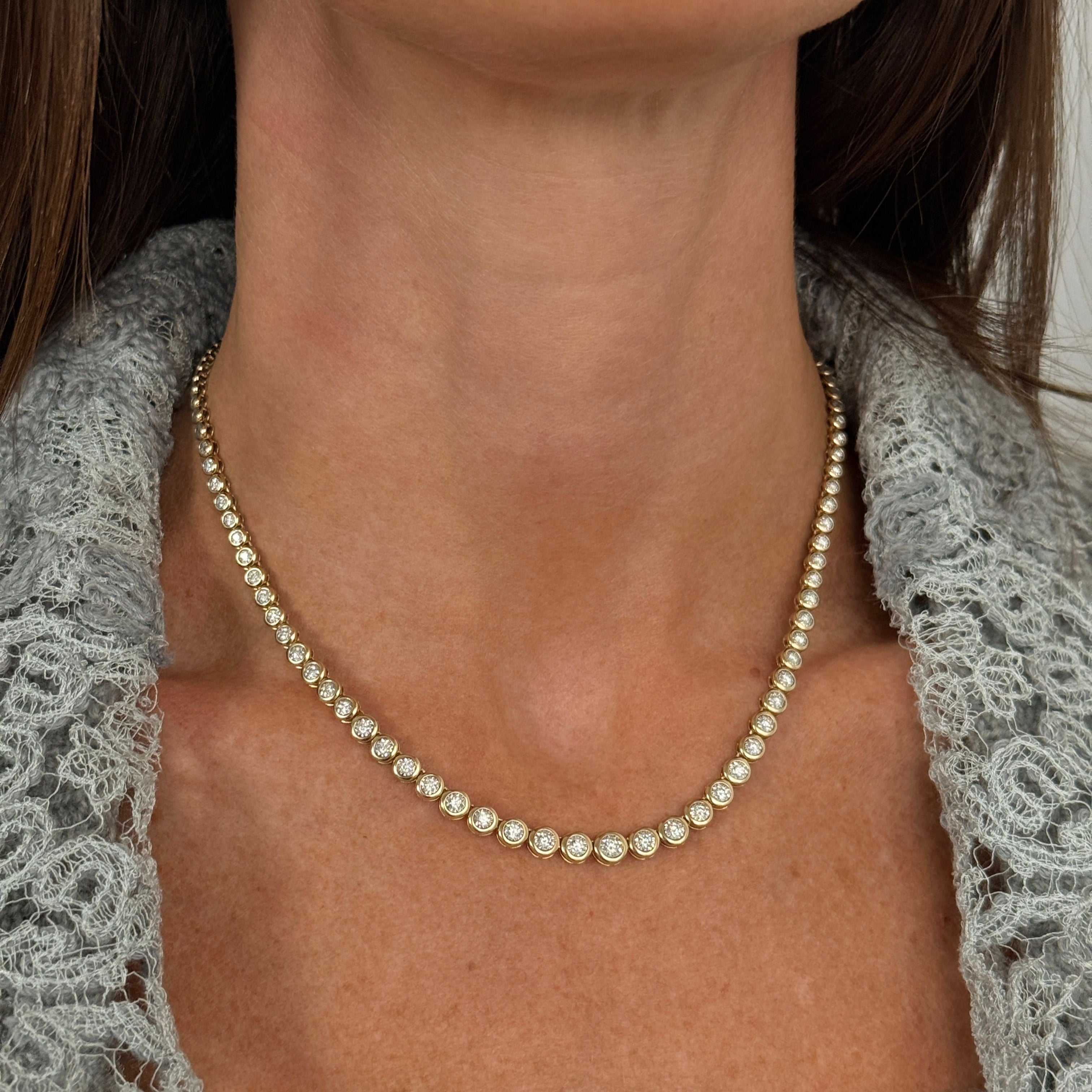 Maya Graduated Illusion Tennis Necklace