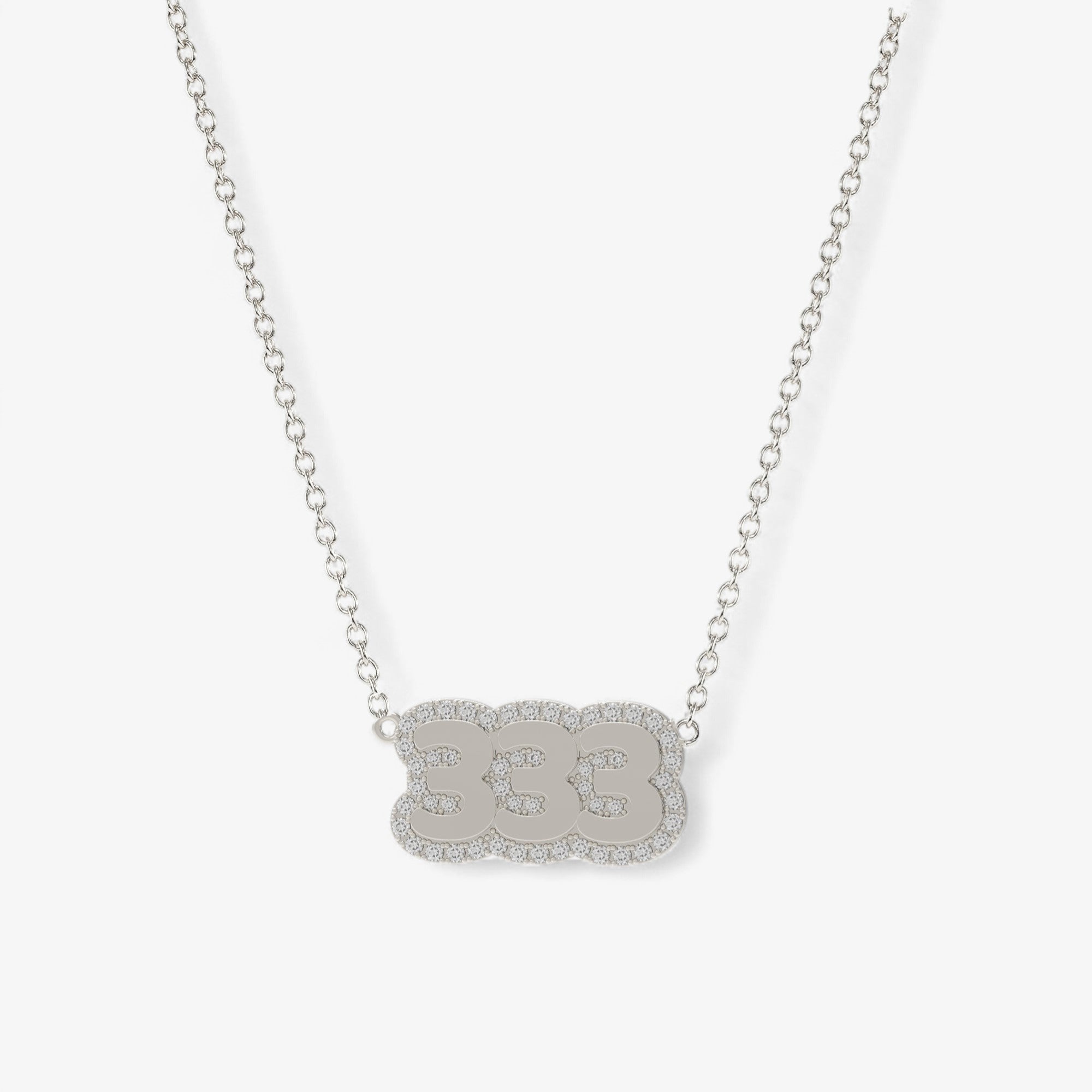 Small Bubble with Pave Outline Necklace