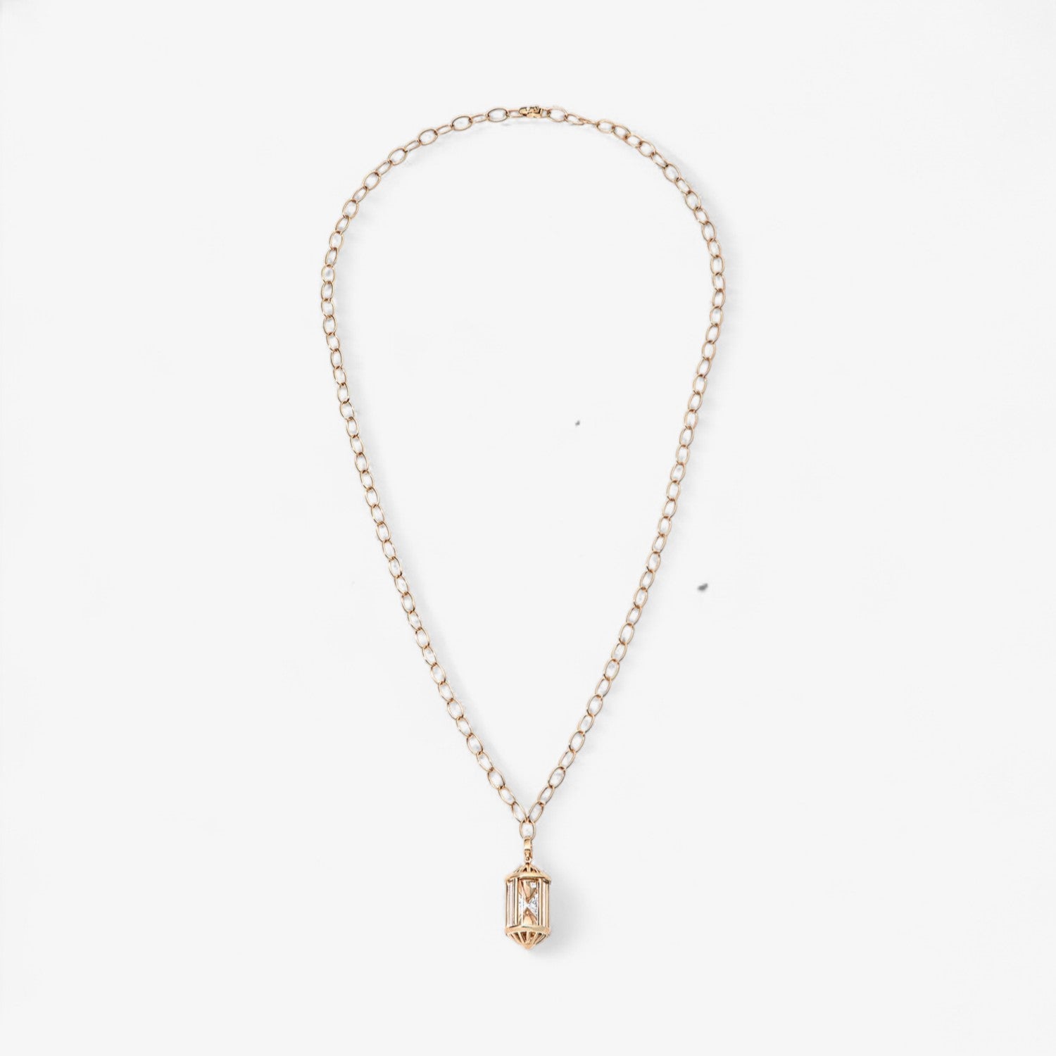 Large Sachet Pendant with Chunky Oval Chain