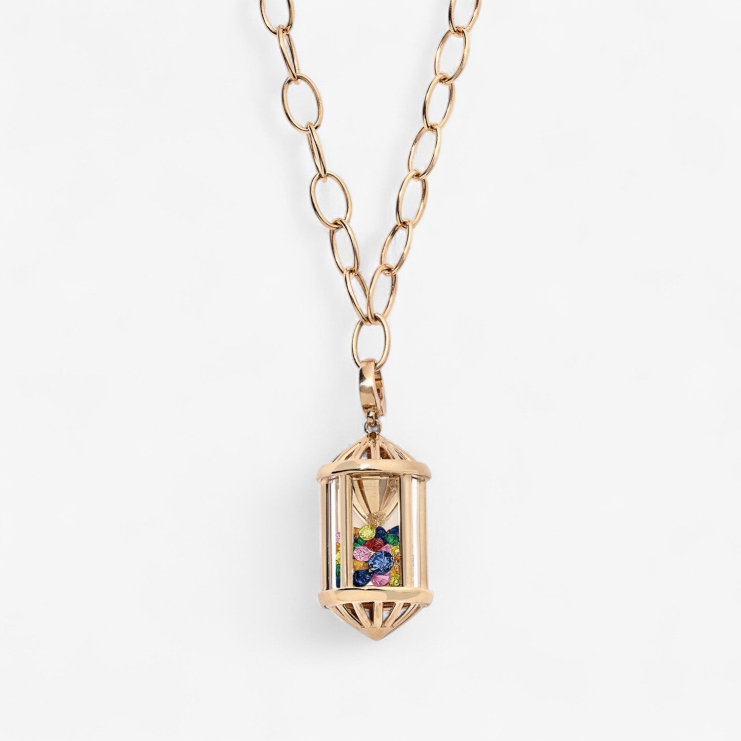 Large Sachet Pendant with Chunky Oval Chain
