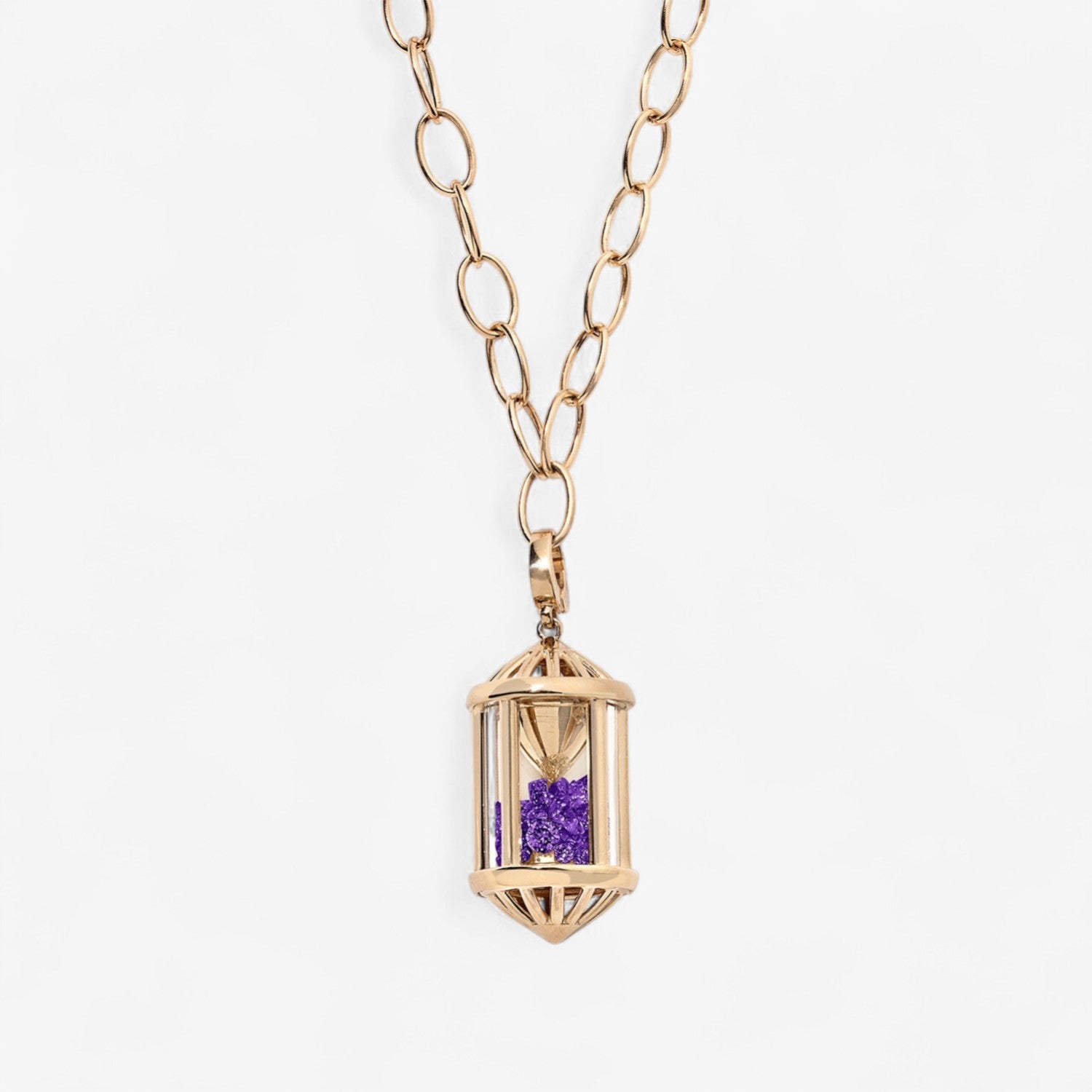 Large Sachet Pendant with Chunky Oval Chain