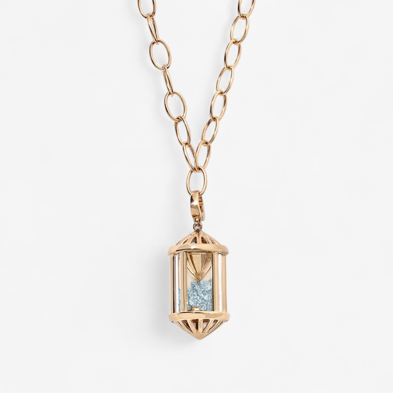 Large Sachet Pendant with Chunky Oval Chain