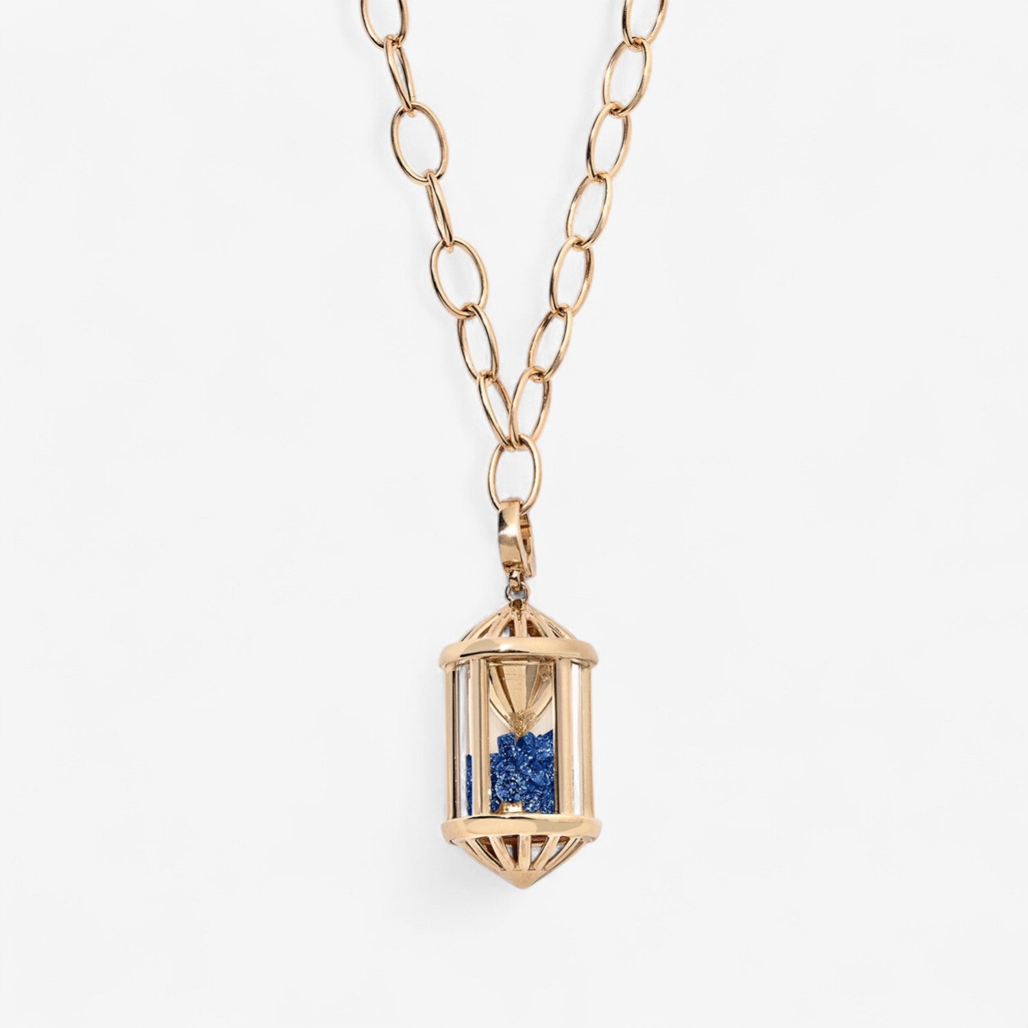 Large Sachet Pendant with Chunky Oval Chain