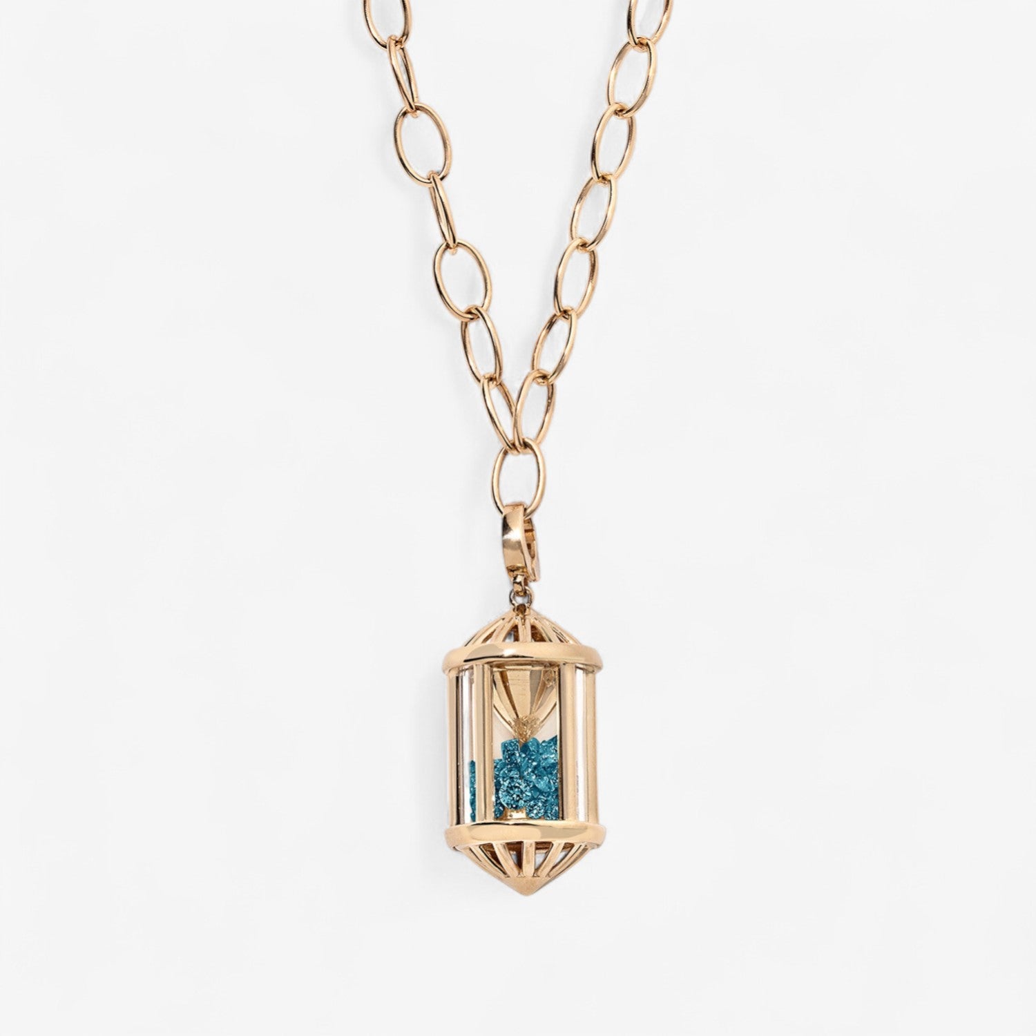 Large Sachet Pendant with Chunky Oval Chain