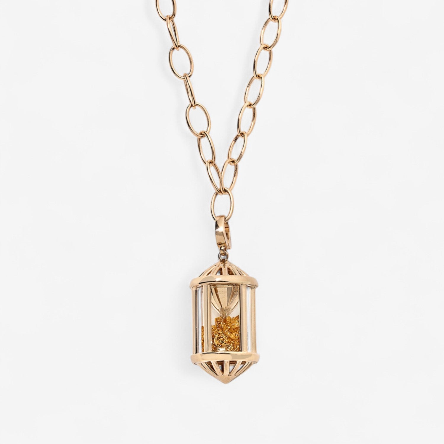 Large Sachet Pendant with Chunky Oval Chain
