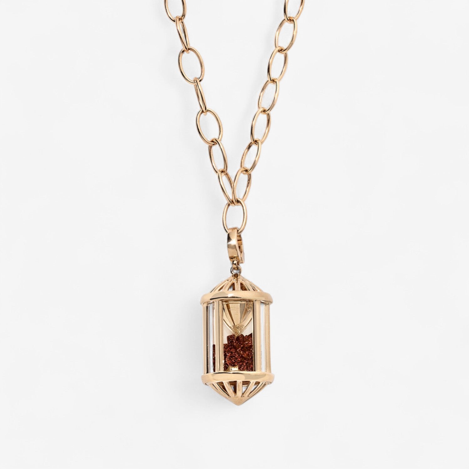 Large Sachet Pendant with Chunky Oval Chain