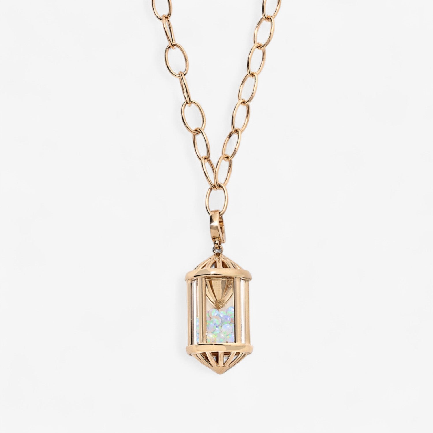 Large Sachet Pendant with Chunky Oval Chain