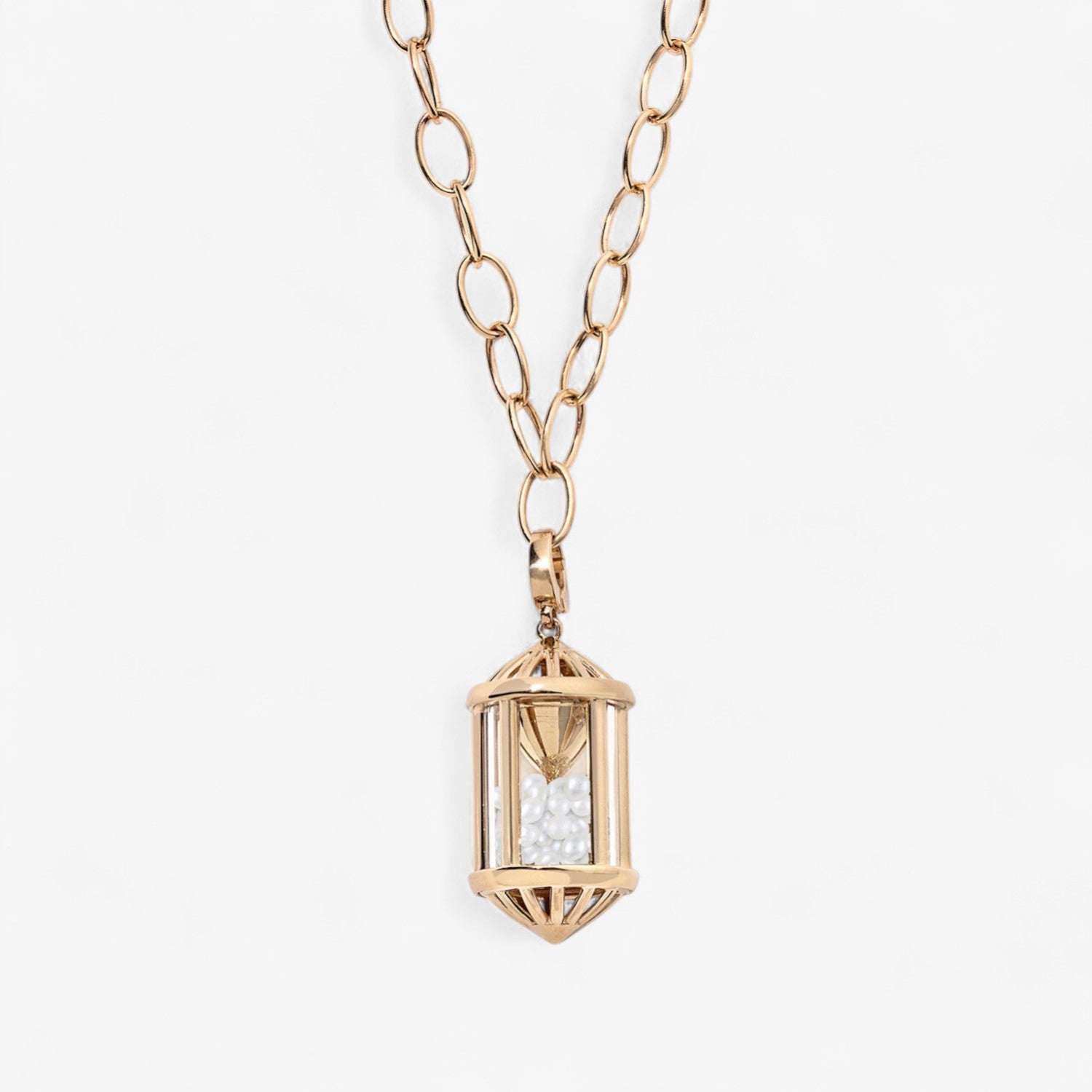 Large Sachet Pendant with Chunky Oval Chain
