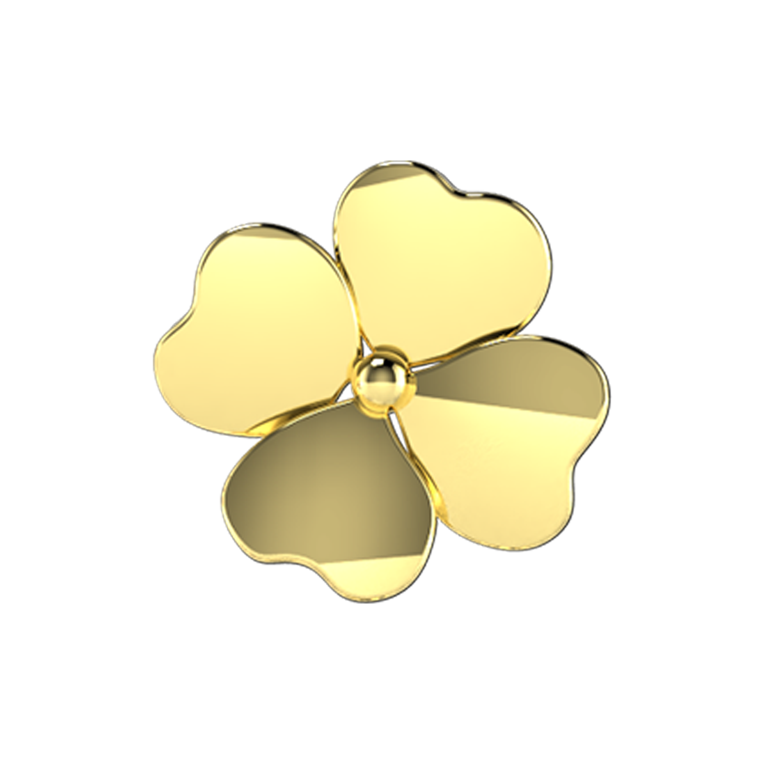 Clover Slider Necklace Charm 14K Yellow Gold