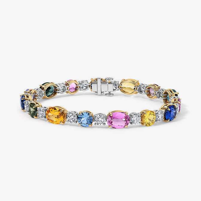 Signature Multi-Colored Sapphire and Diamond Tennis Bracelet