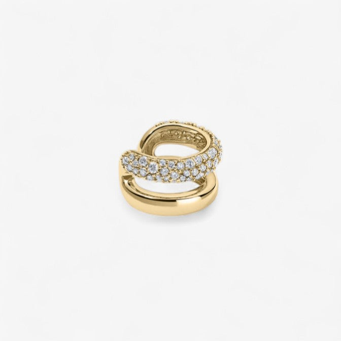 Madison Diamond Double Dome Ear Cuff 14K Yellow Gold