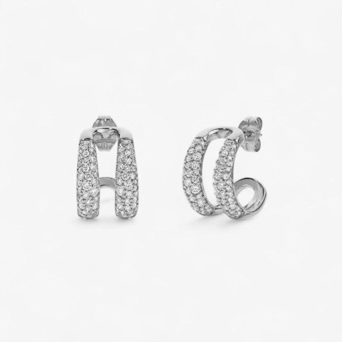 Madison Diamond Double Dome Huggies