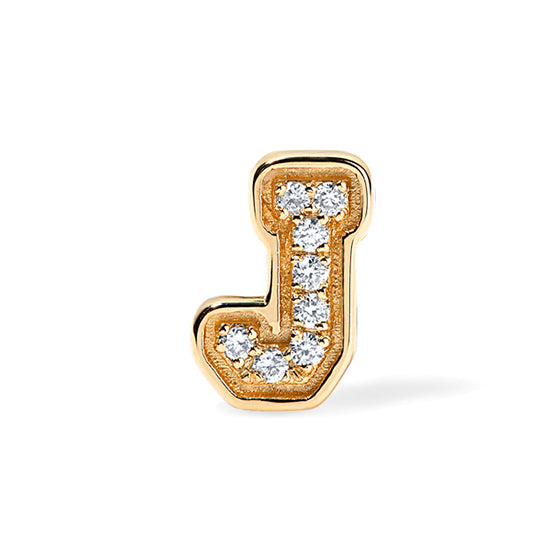 Sterling Silver Small Pave Varsity Stud