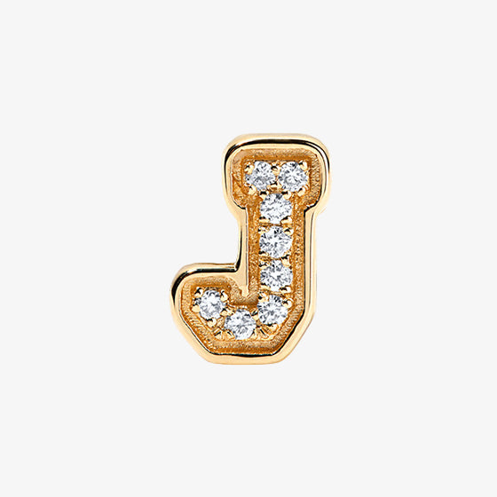Sterling Silver Small Pave Varsity Stud