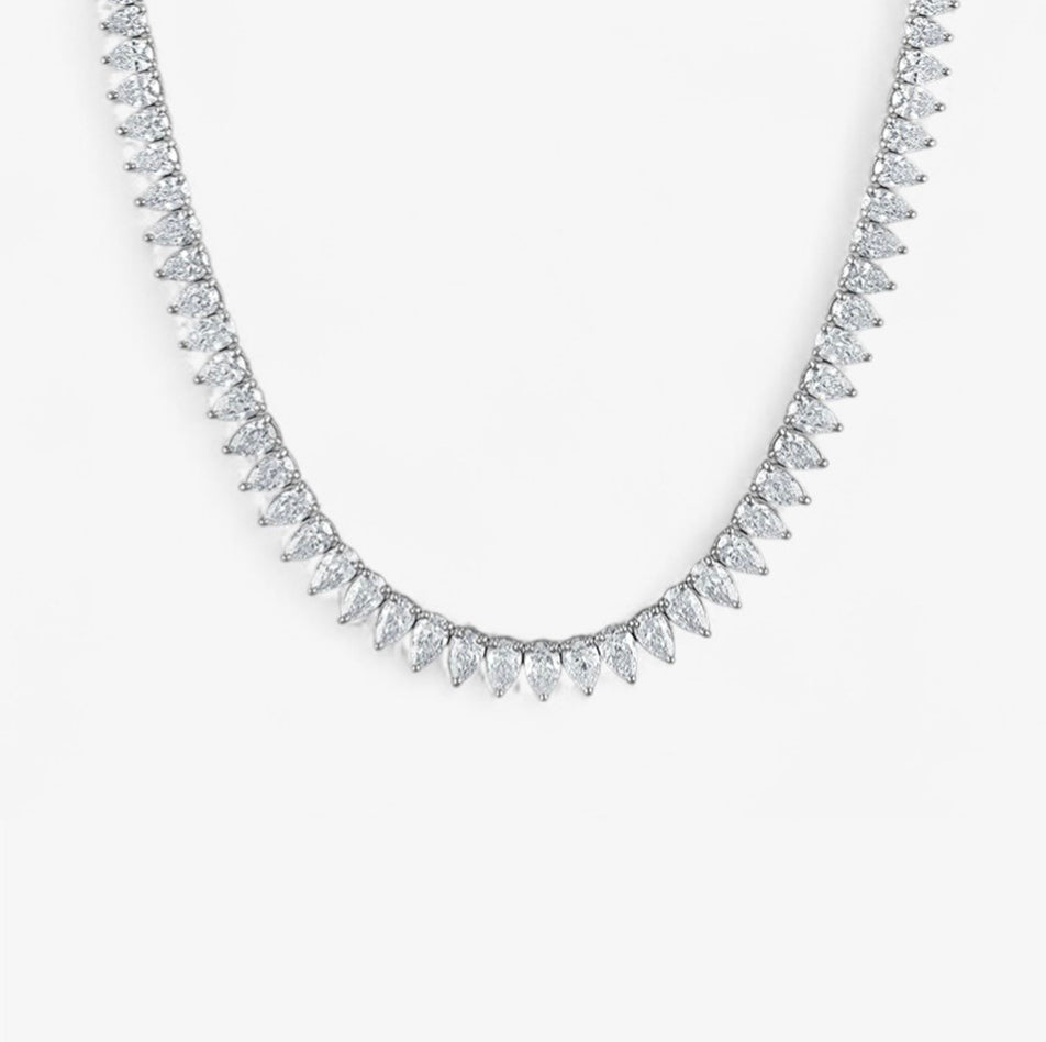 Signature Pear Shape Diamond Riviera Necklace