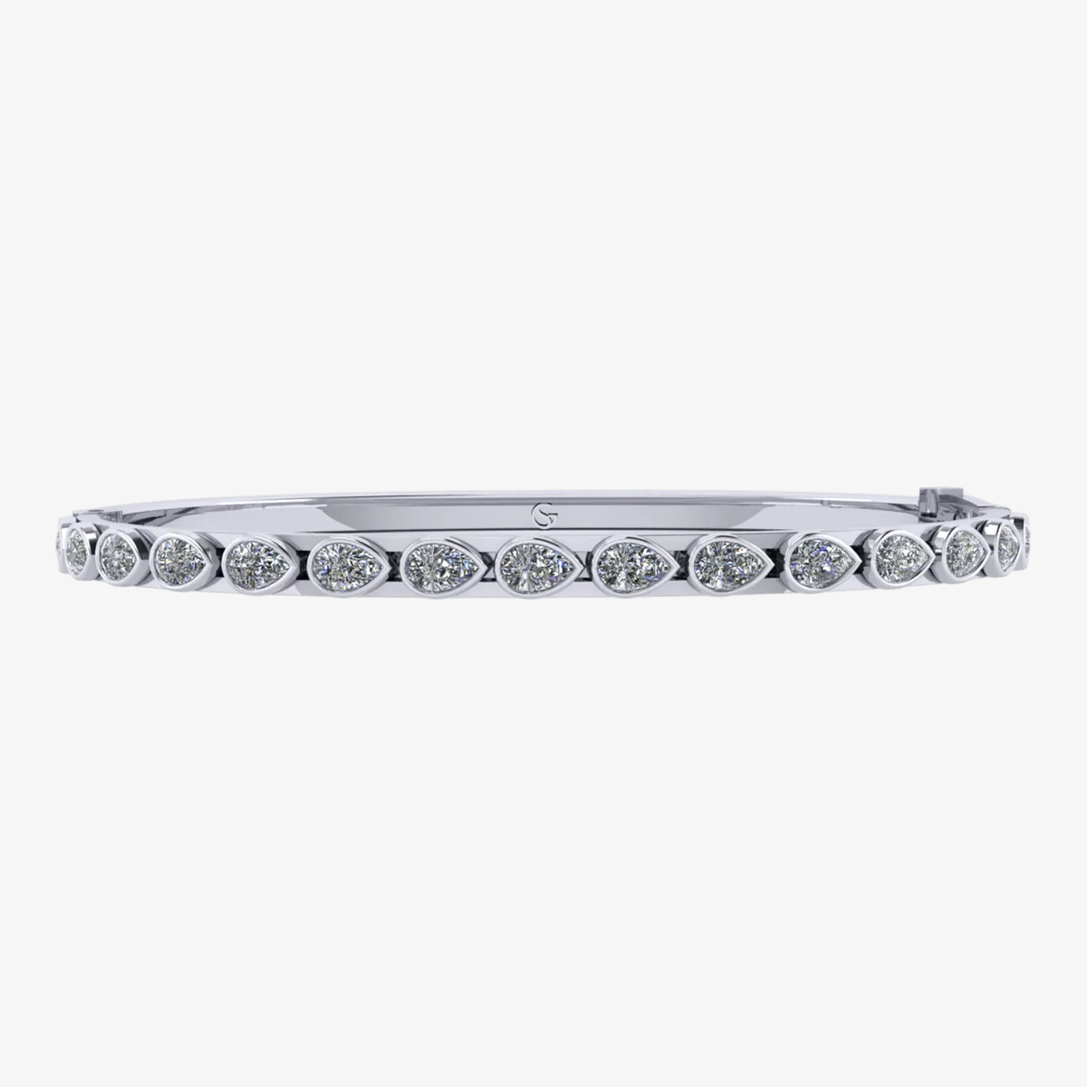 Petite Fancy Pear Slider Bangle™ 14K White Gold
