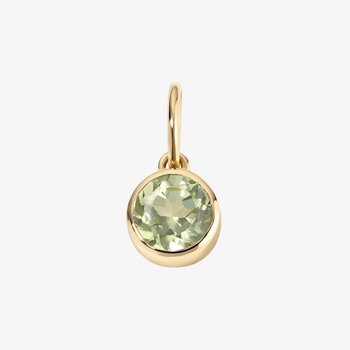 Margot Peridot Birthstone Bezel Charm 14K Yellow Gold Small