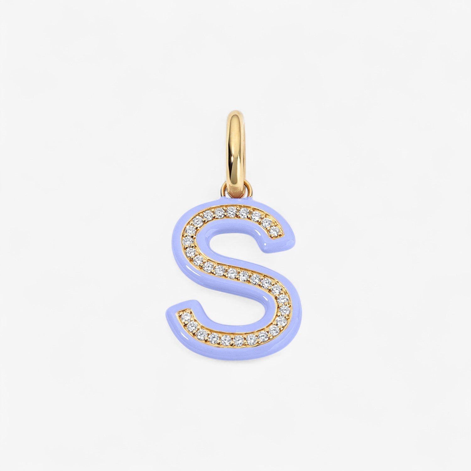 Poppy Enamel Pave Initial Charm