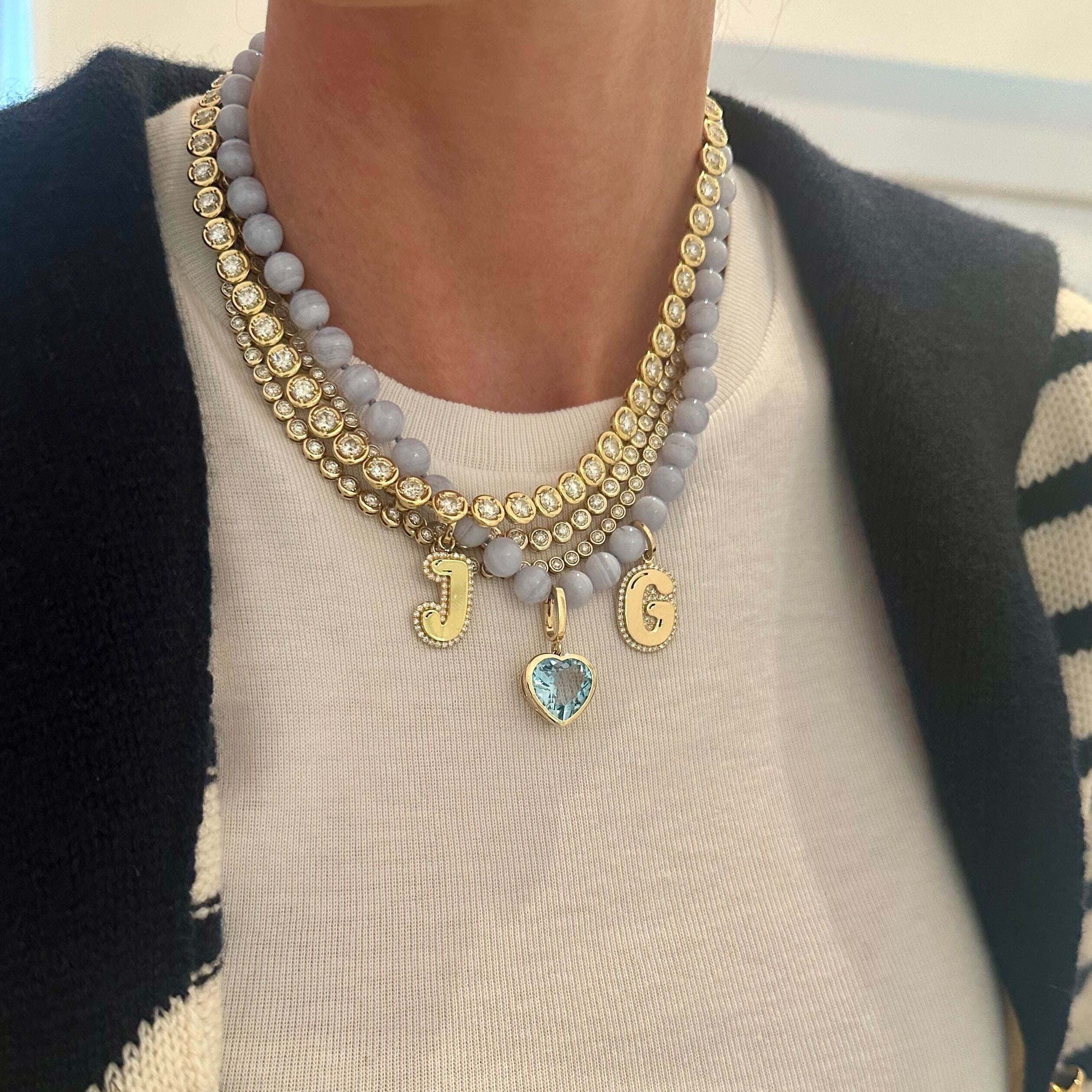 Custom Blue Lace Agate Beaded Necklace