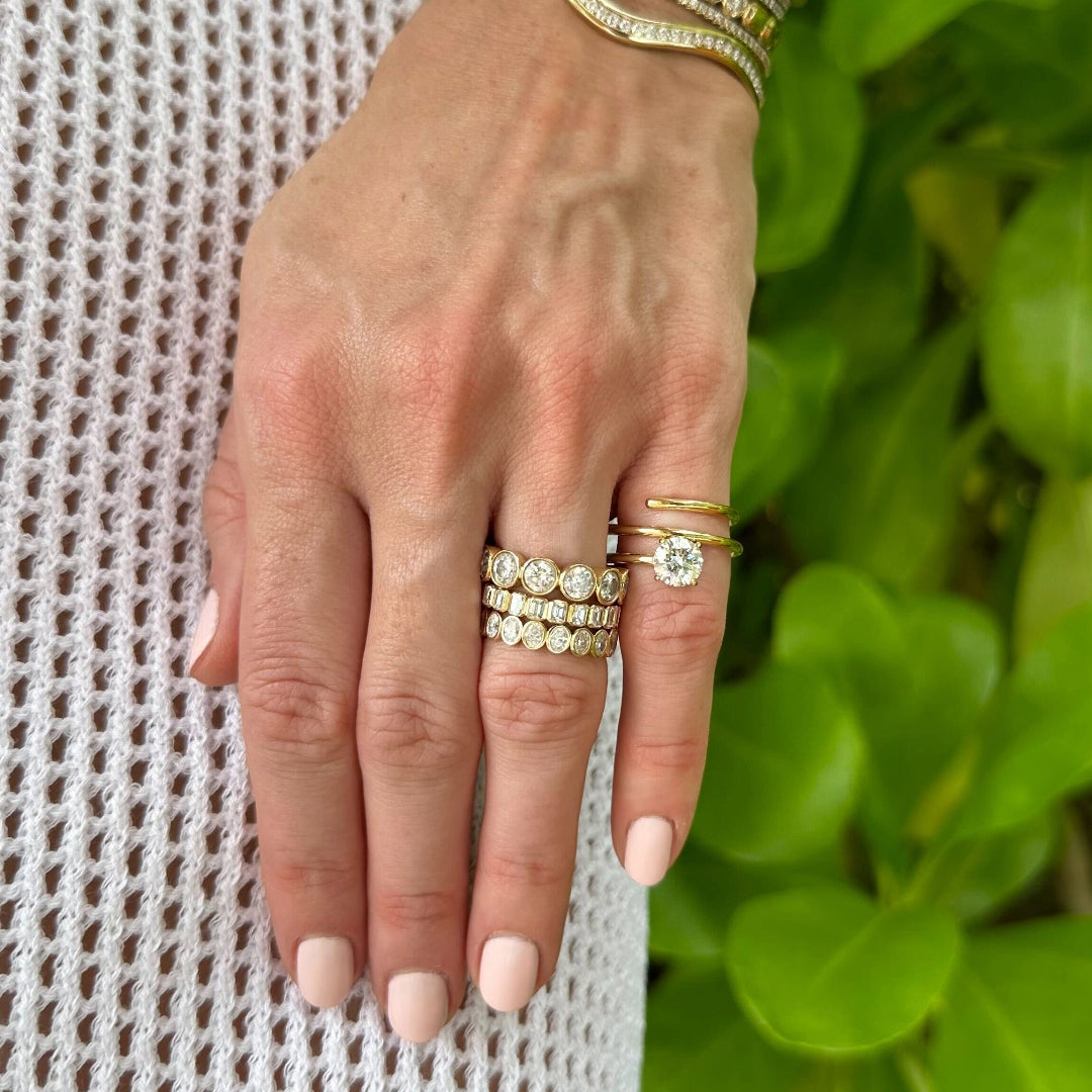 Bezel Set Asscher Eternity Band