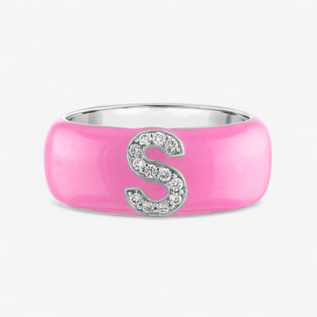 Enamel and Diamond Initial Cigar Band