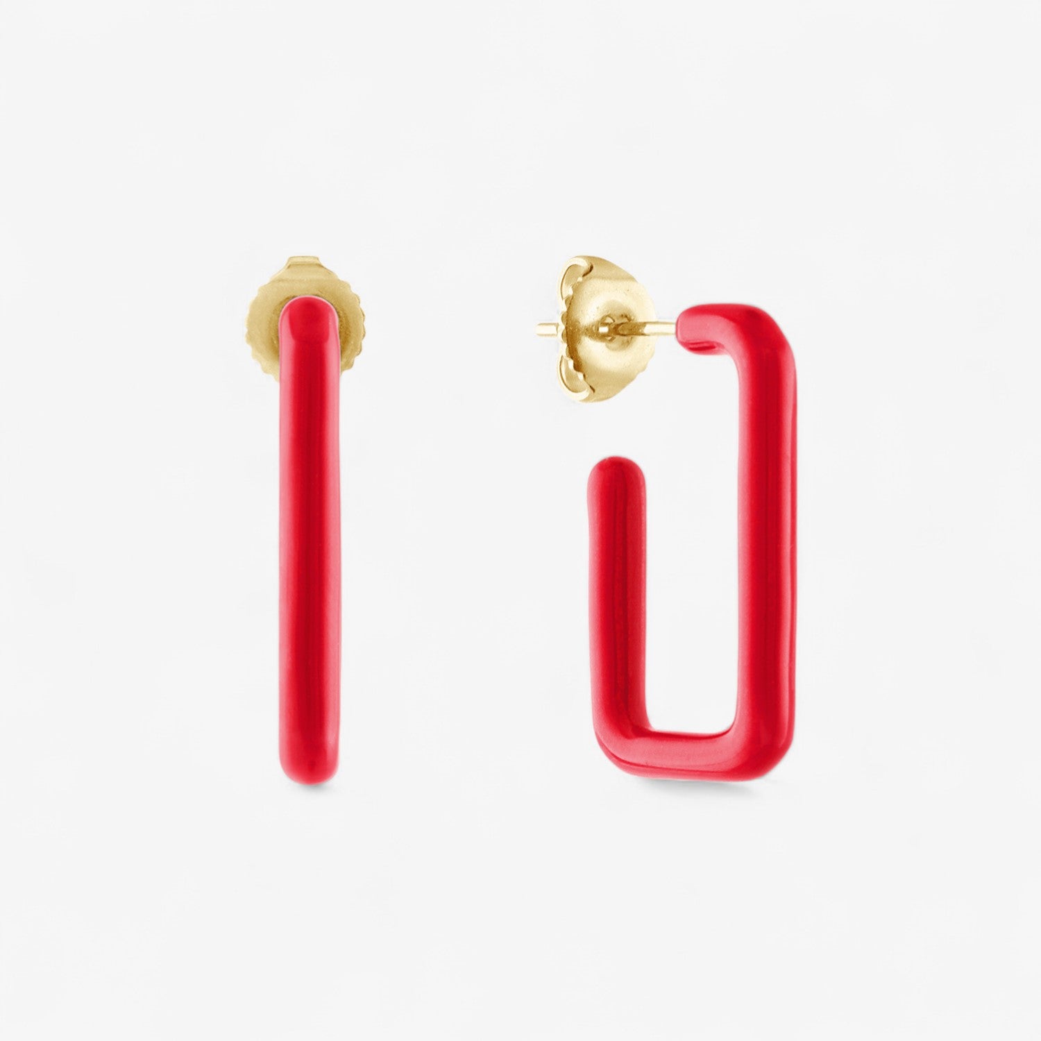 Poppy Enamel Box Hoops