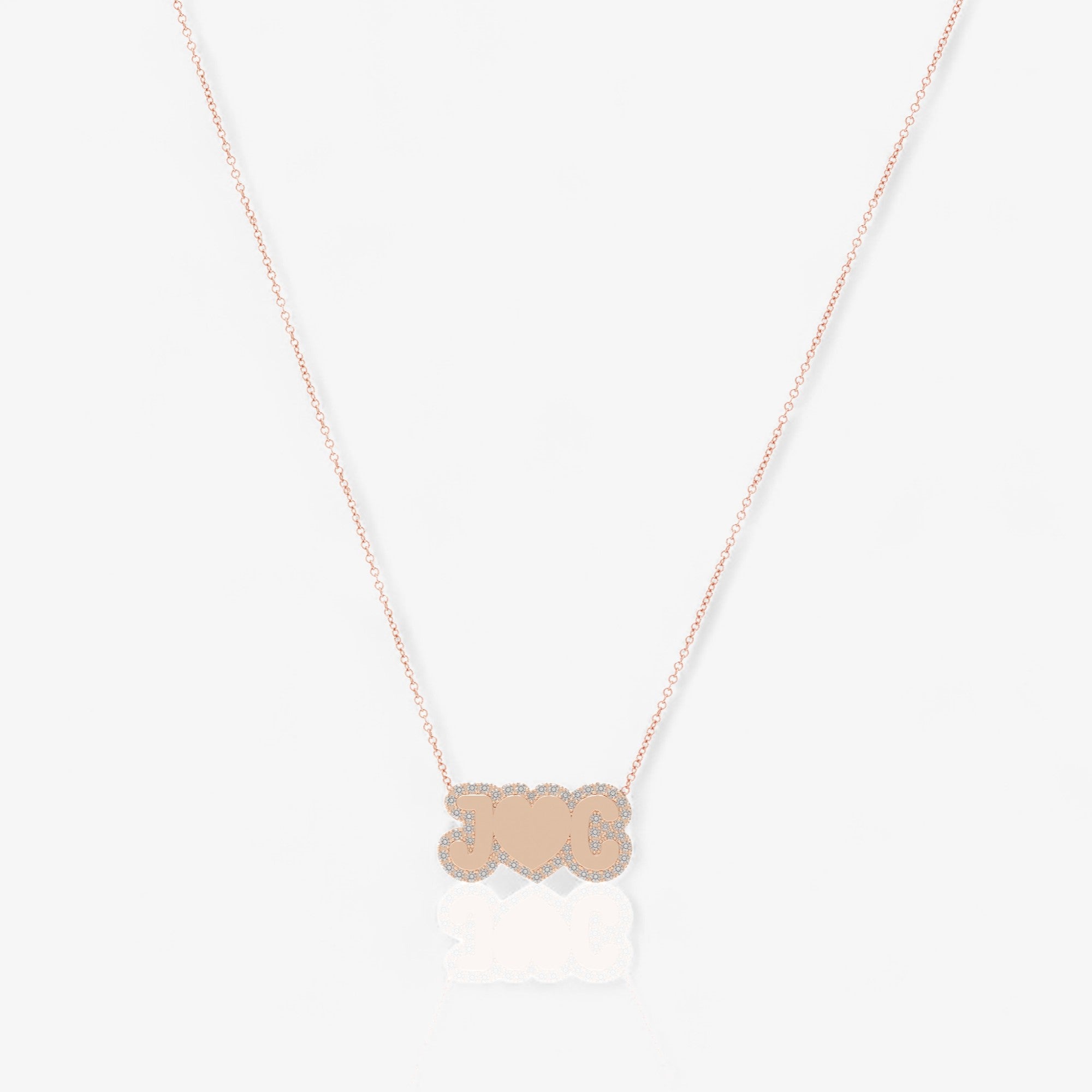 Large Bubble with Pave Outline Necklace