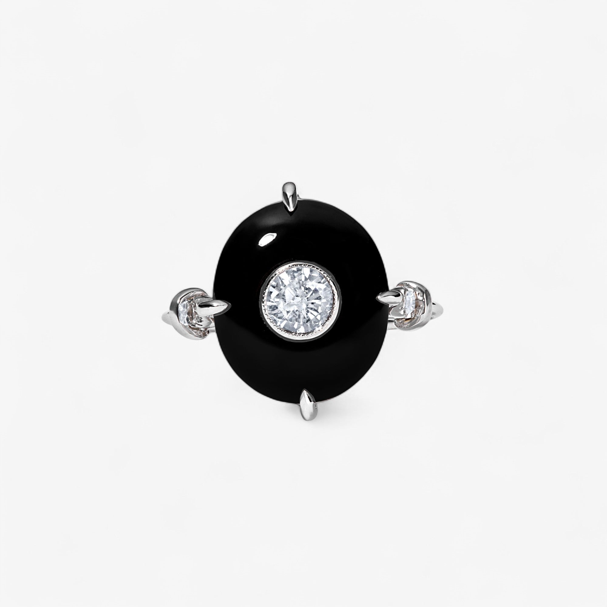 Onyx and Diamond Ring