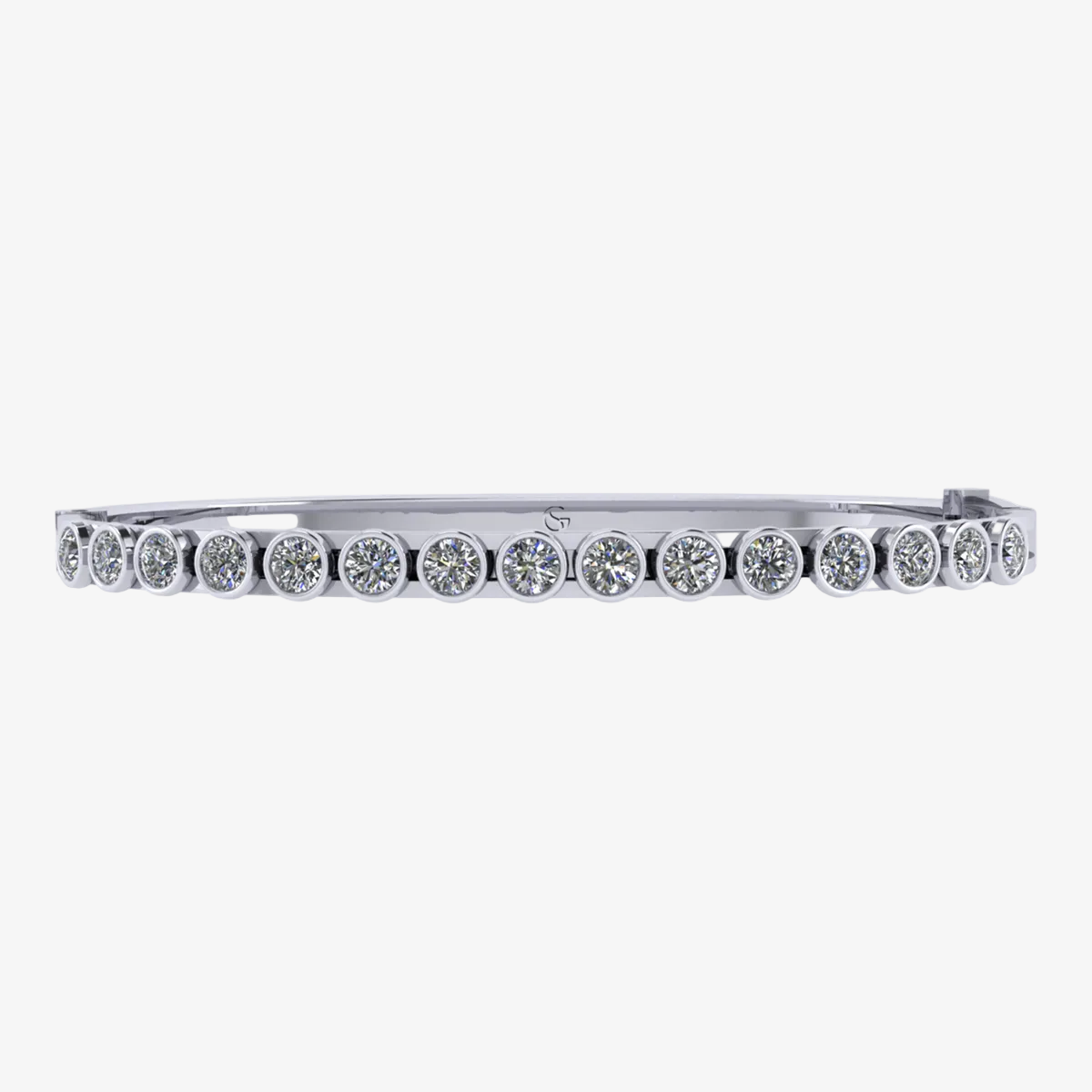 Petite Fancy Round Slider Bangle™ 14K White Gold