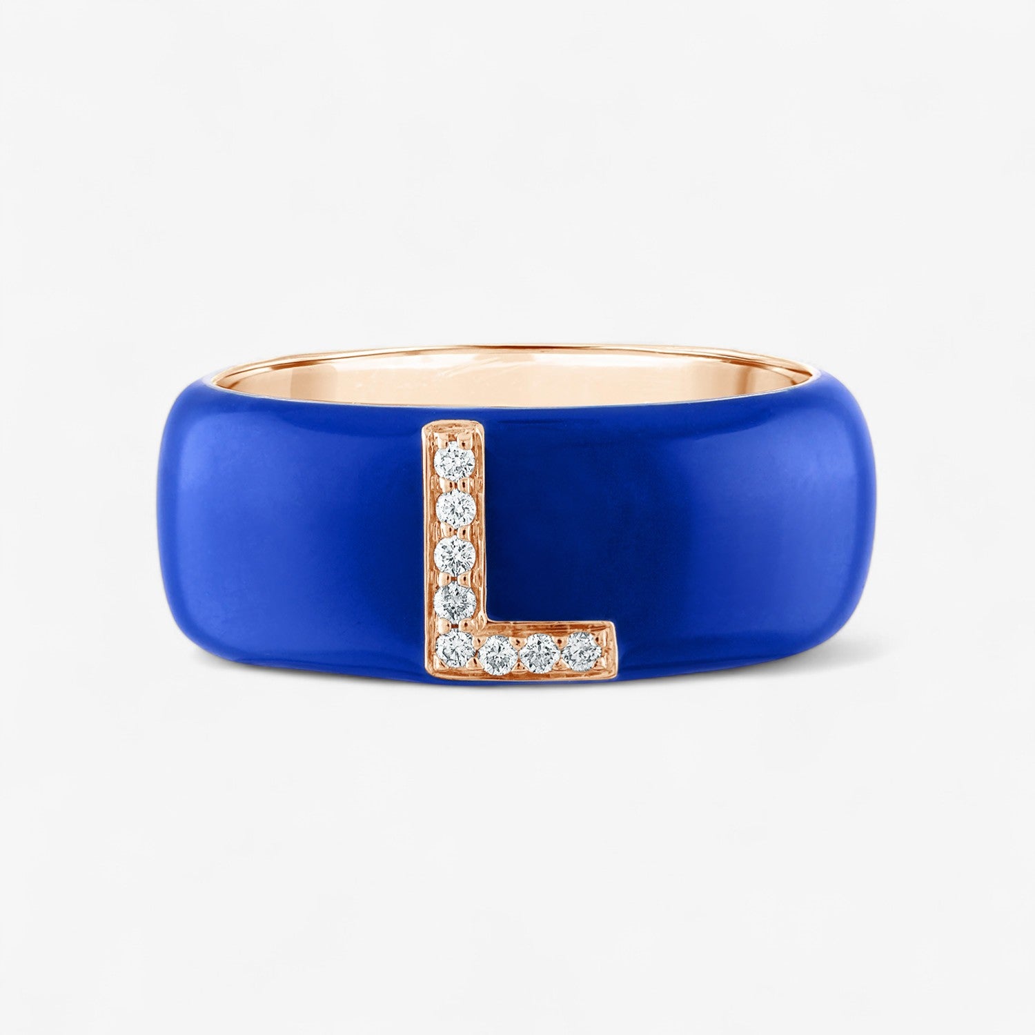 Poppy Enamel and Diamond Initial Cigar Band