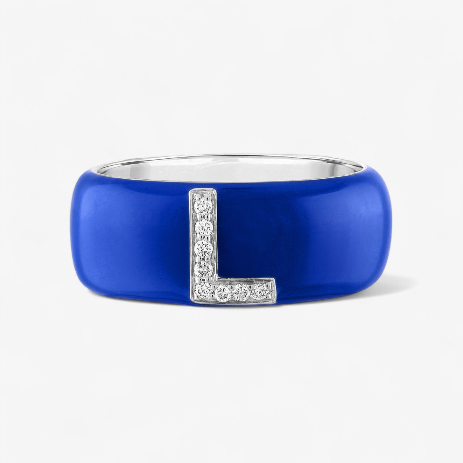 Poppy Enamel and Diamond Initial Cigar Band