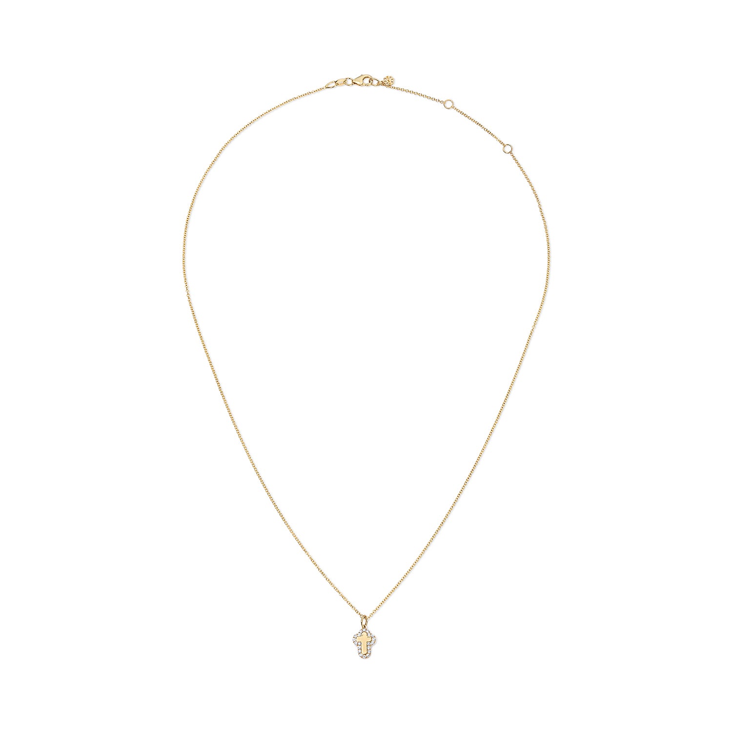 Small Bubble Cross Charm With Chain