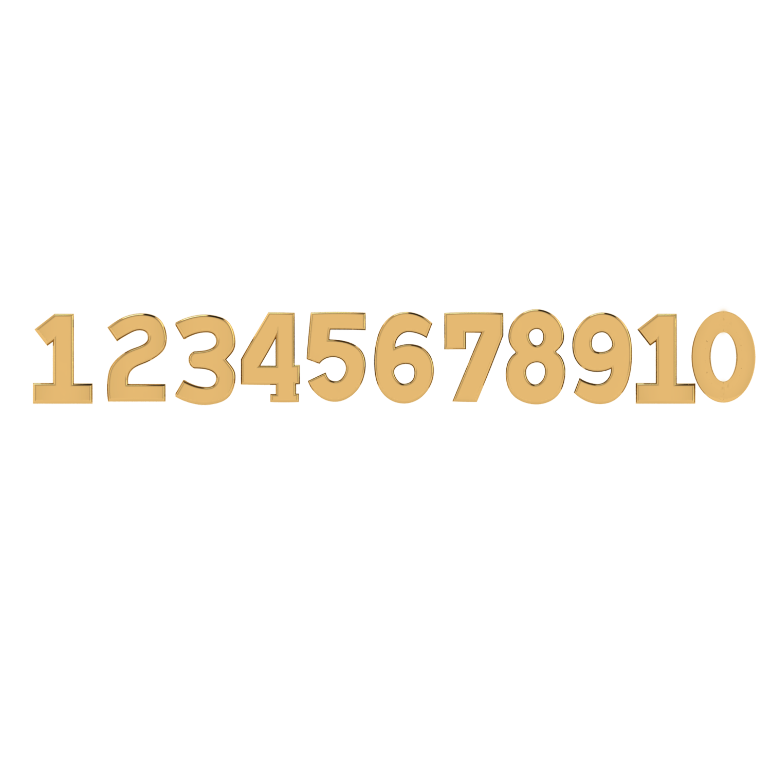 Mini Gold Block Number Studs