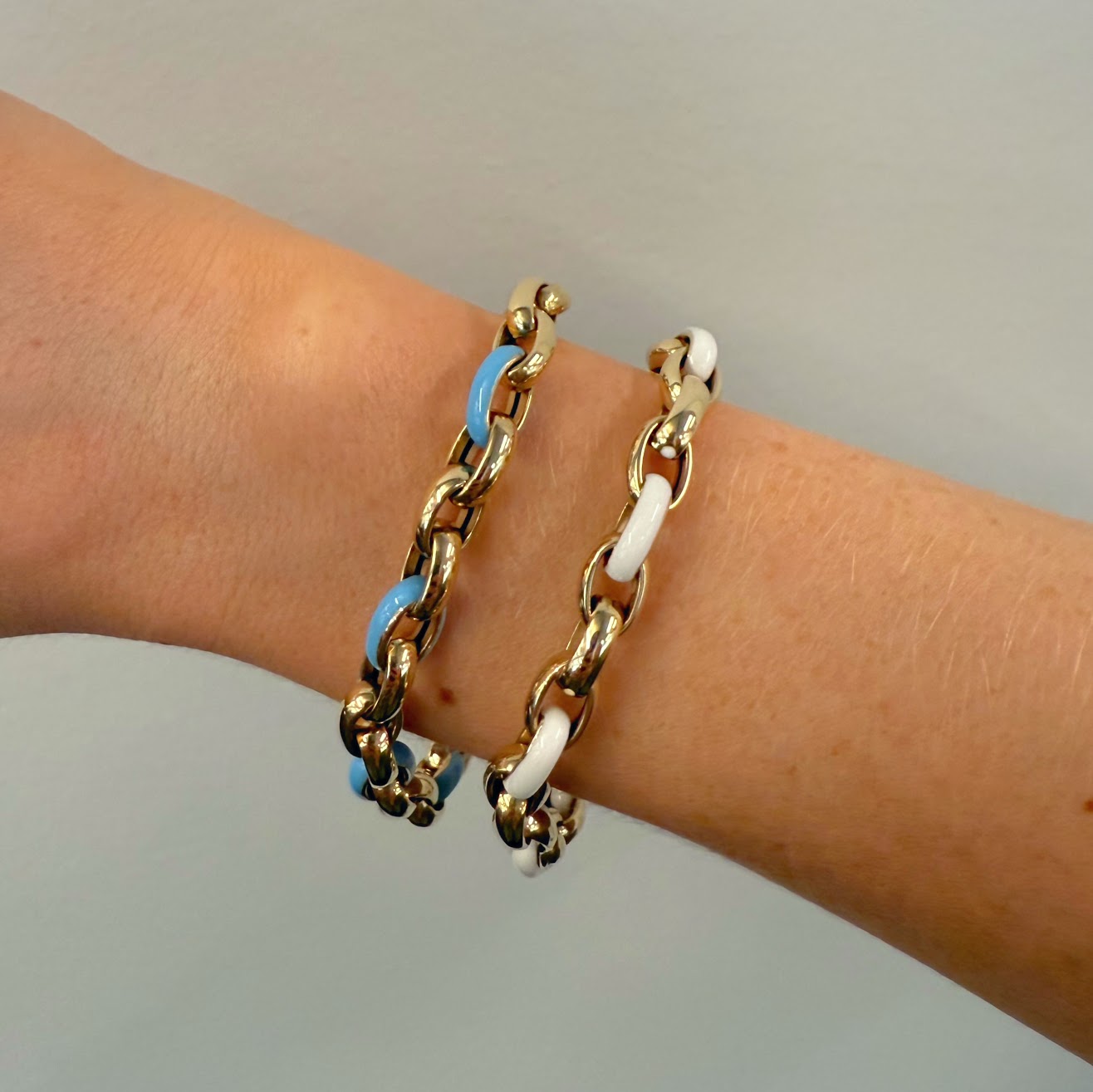 Madison Enamel Oval Link Bracelet