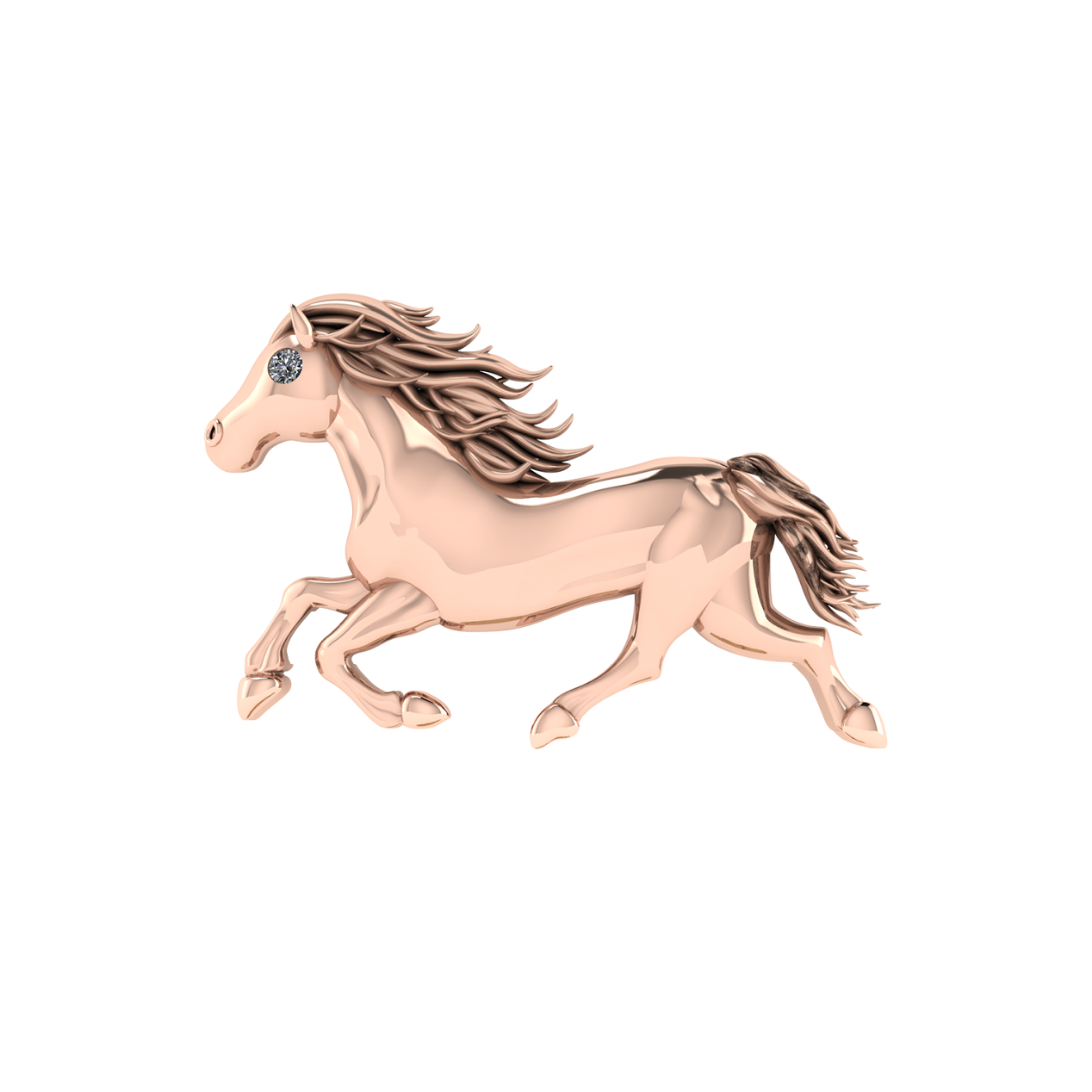 Jumbo Horse Slider Charm 18K Rose Gold