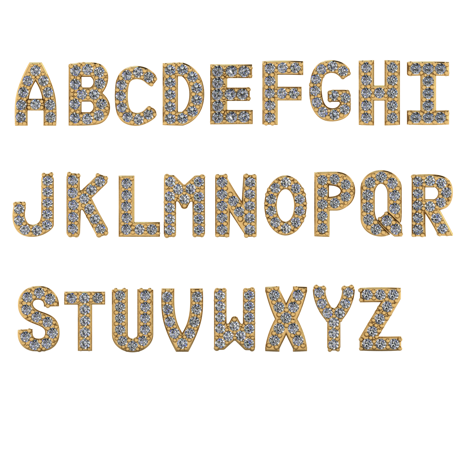 Mini Pave Block Initial Studs