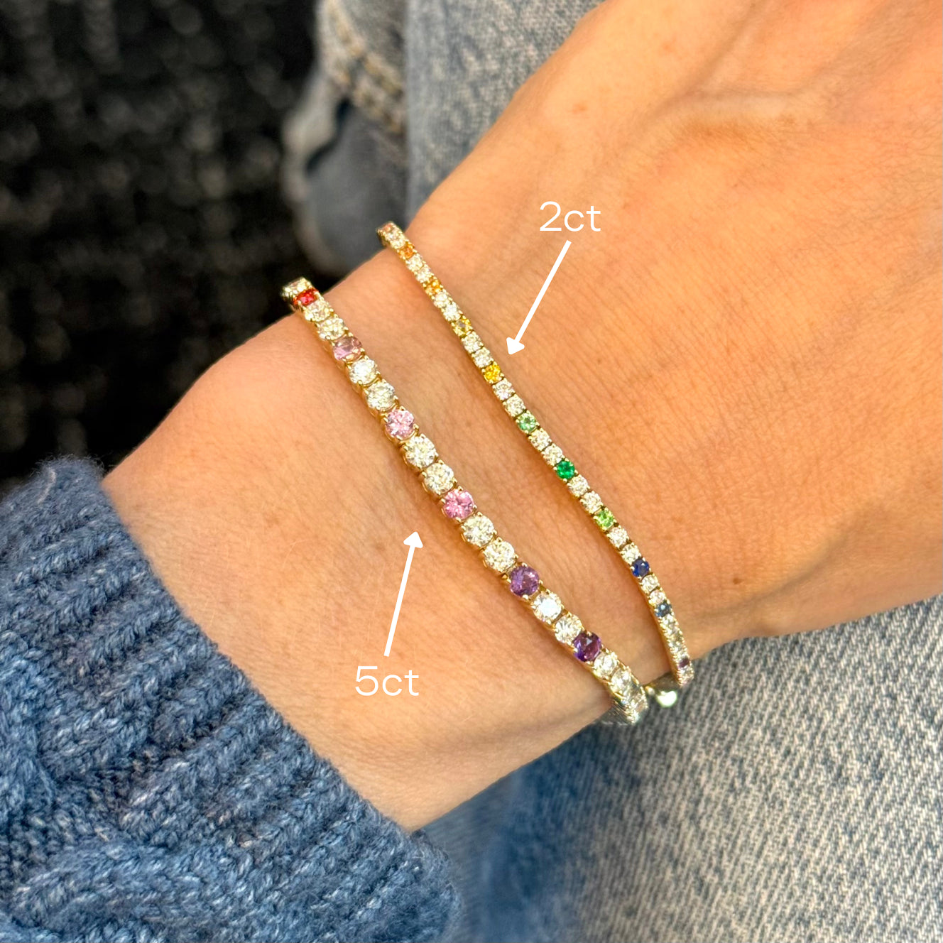 Signature Rainbow Sapphire and Diamond Tennis Bracelet