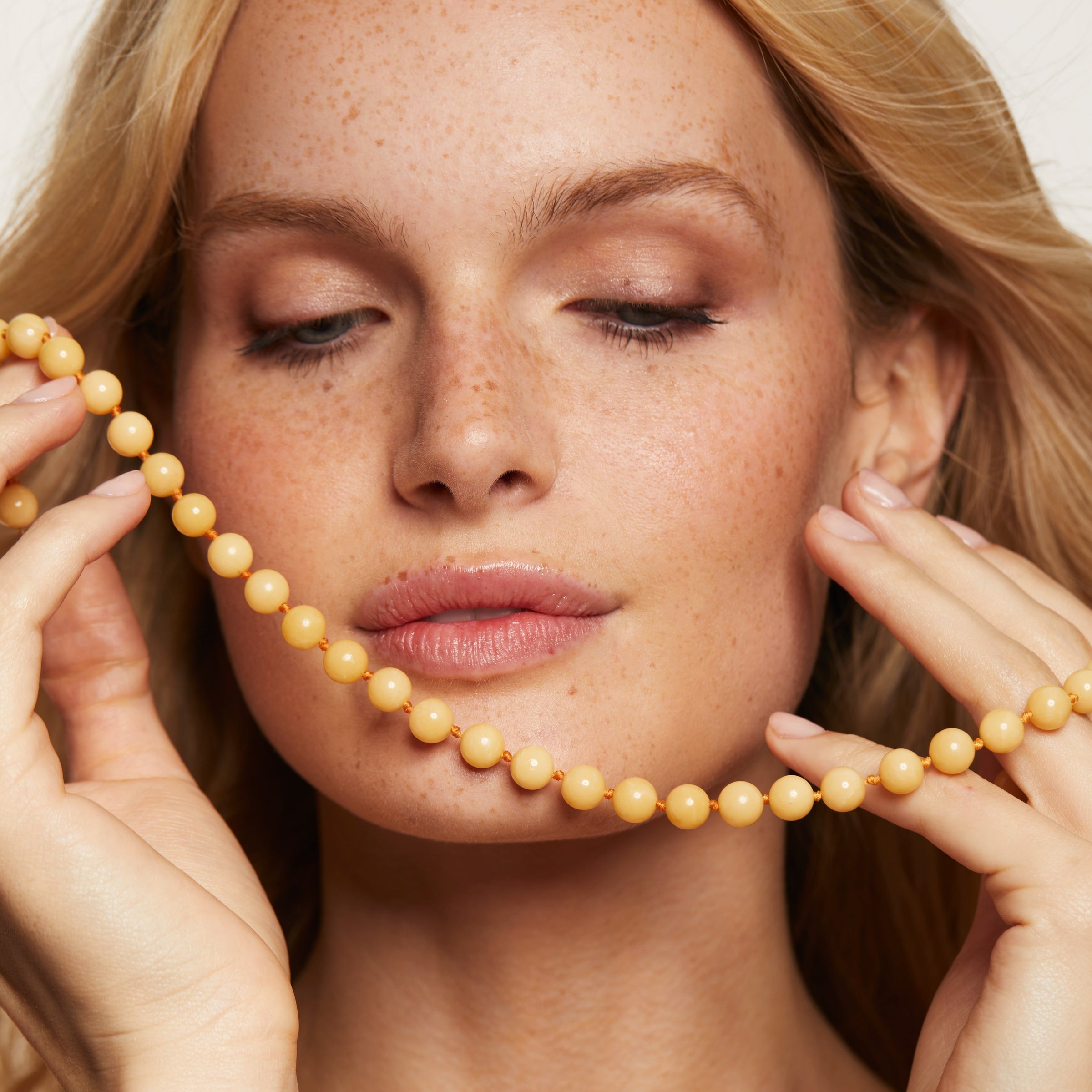 Honey Jade Beaded Necklace