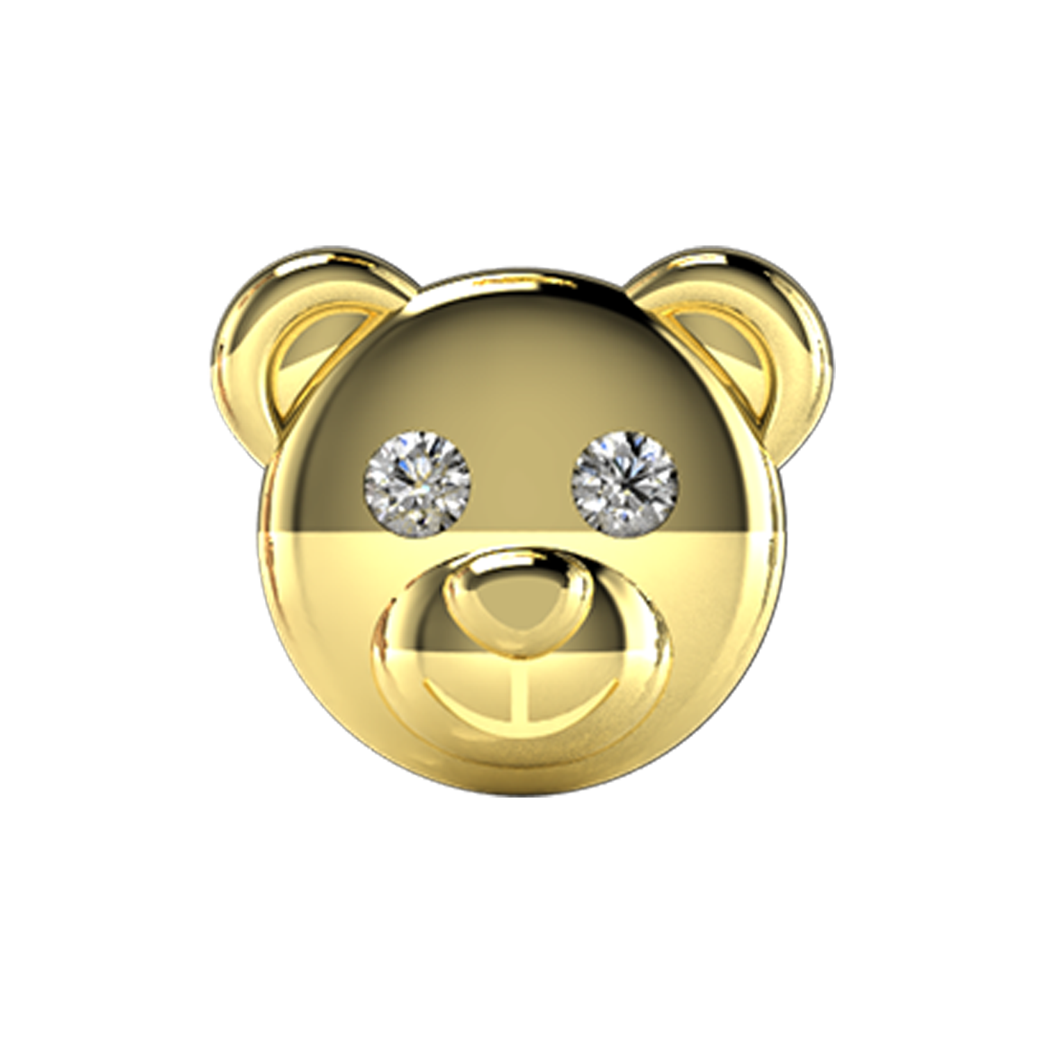 Teddy Bear Slider Necklace Charm 14K Yellow Gold